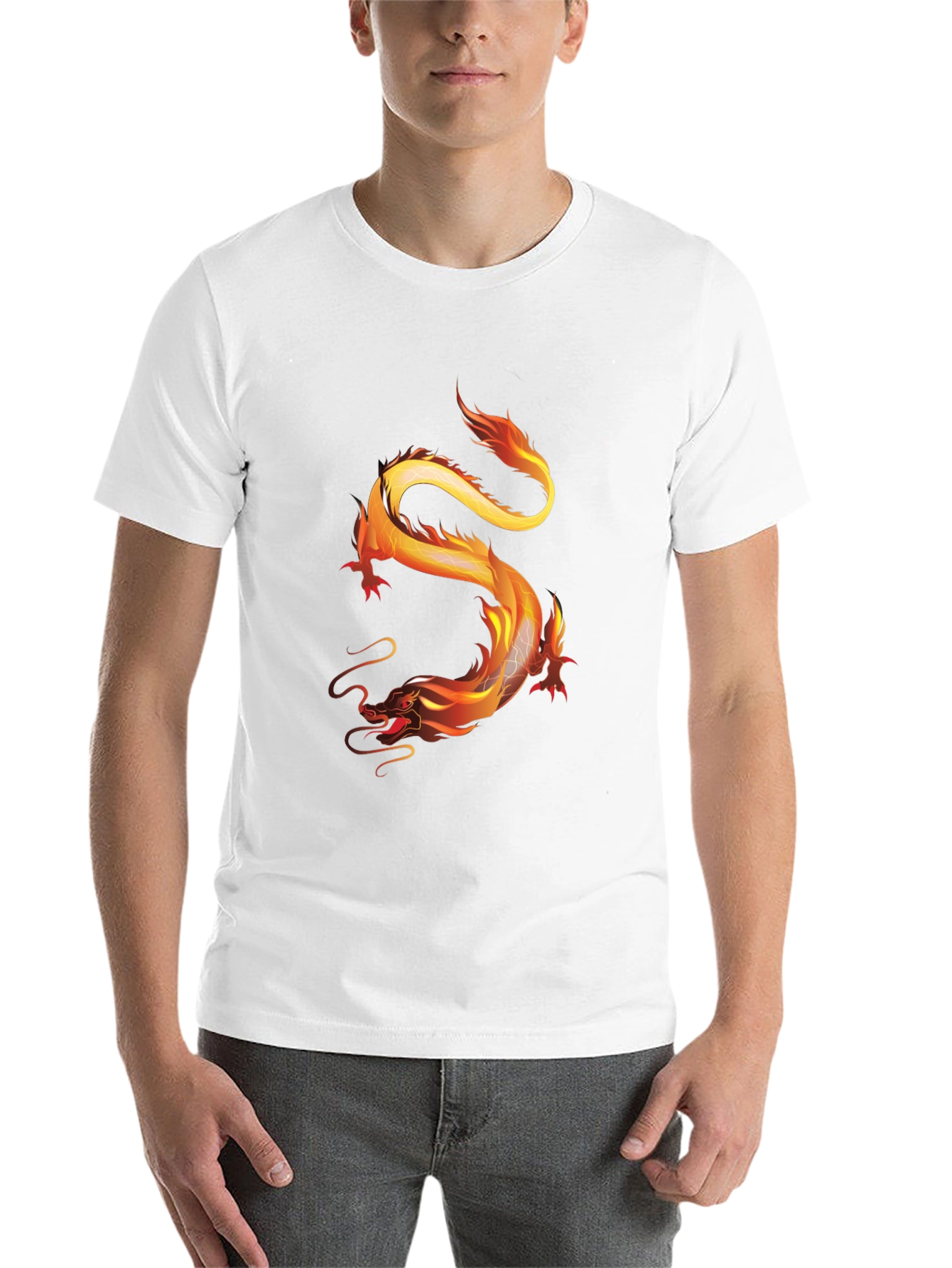 Black Fiery Dragon Graphic Tee - Black view 14