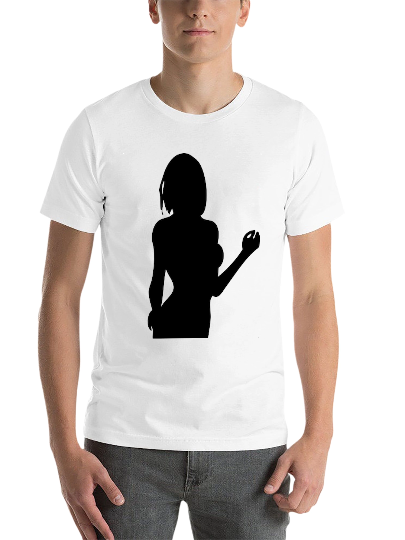 Black Silhouette Graphic Tee - Black Unisex T-Shirt view 14