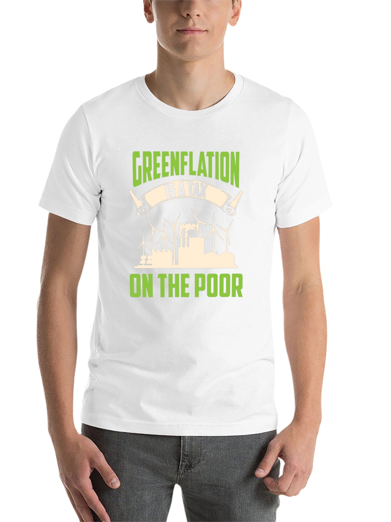Black Greenflation T-Shirt: Tax on the Poor Political Tee view 14