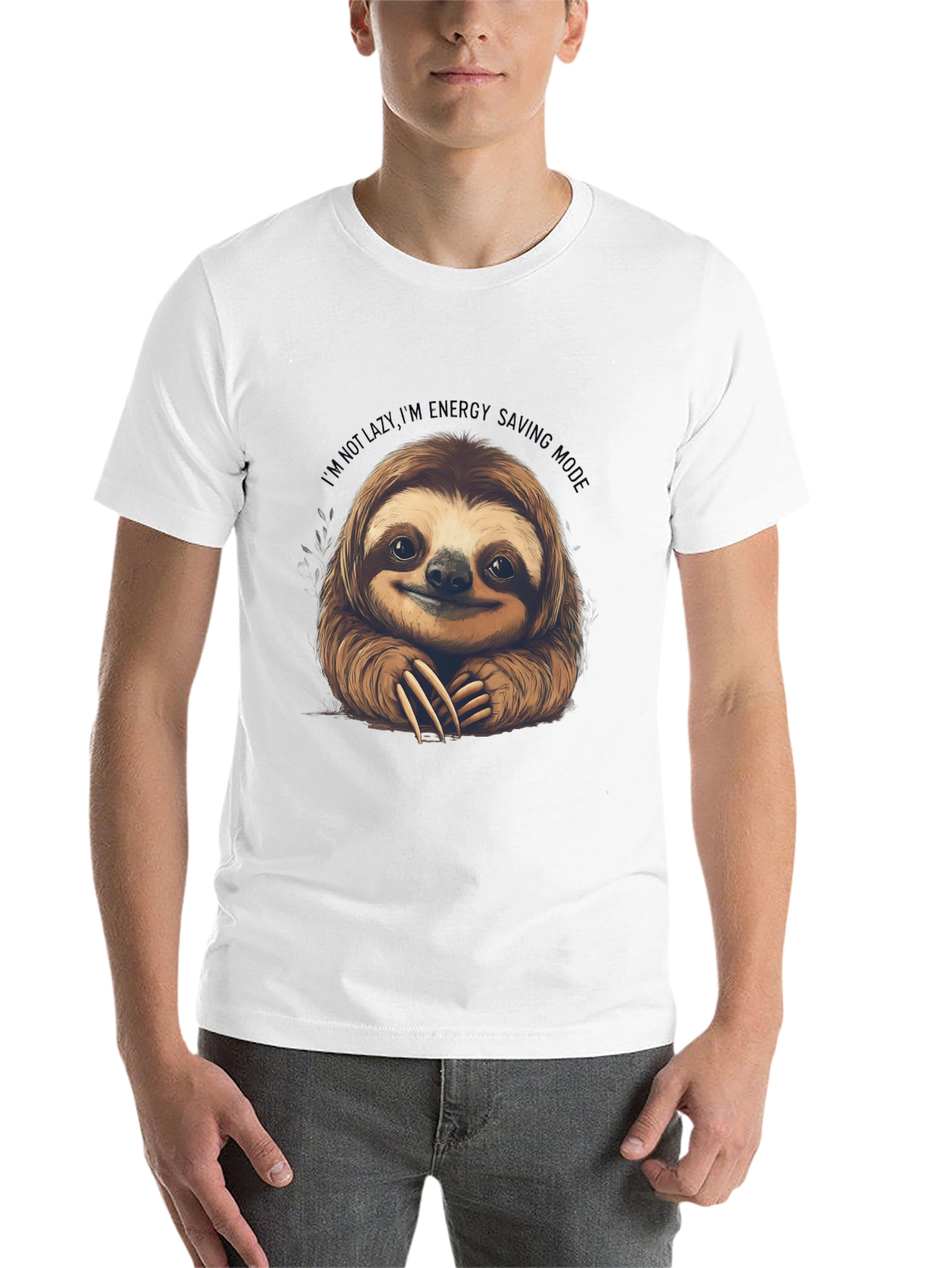 Black Sloth Energy Saving Mode Graphic Tee view 14