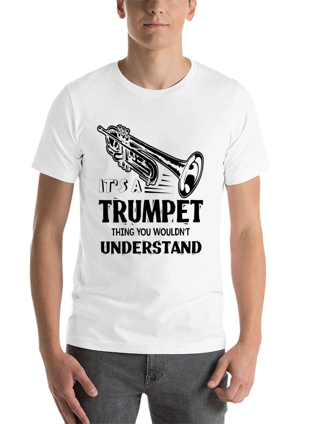 Black Trumpet Thing T-Shirt - Musician Gift view 14
