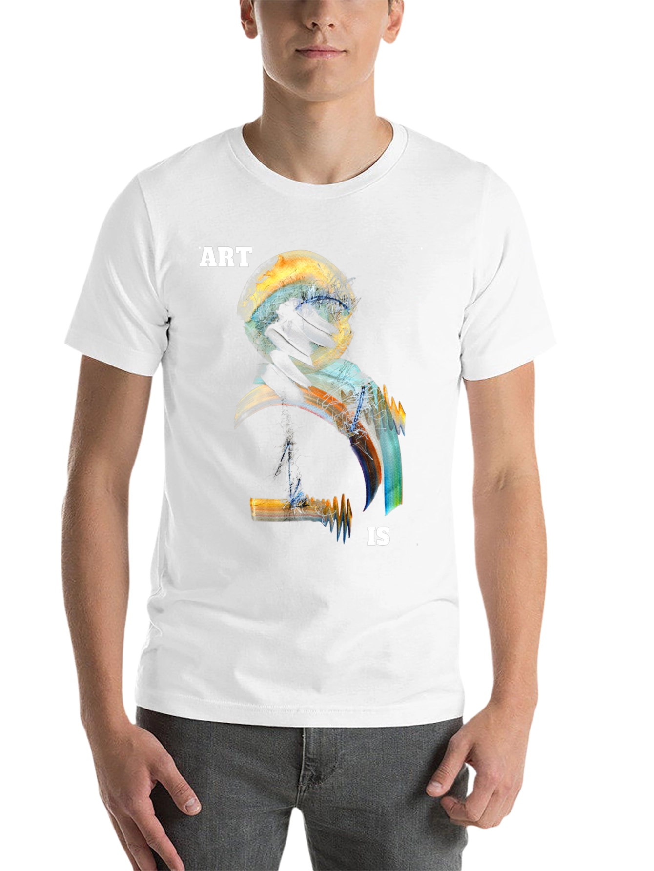 Black Abstract 'Art Is' Graphic T-Shirt view 14