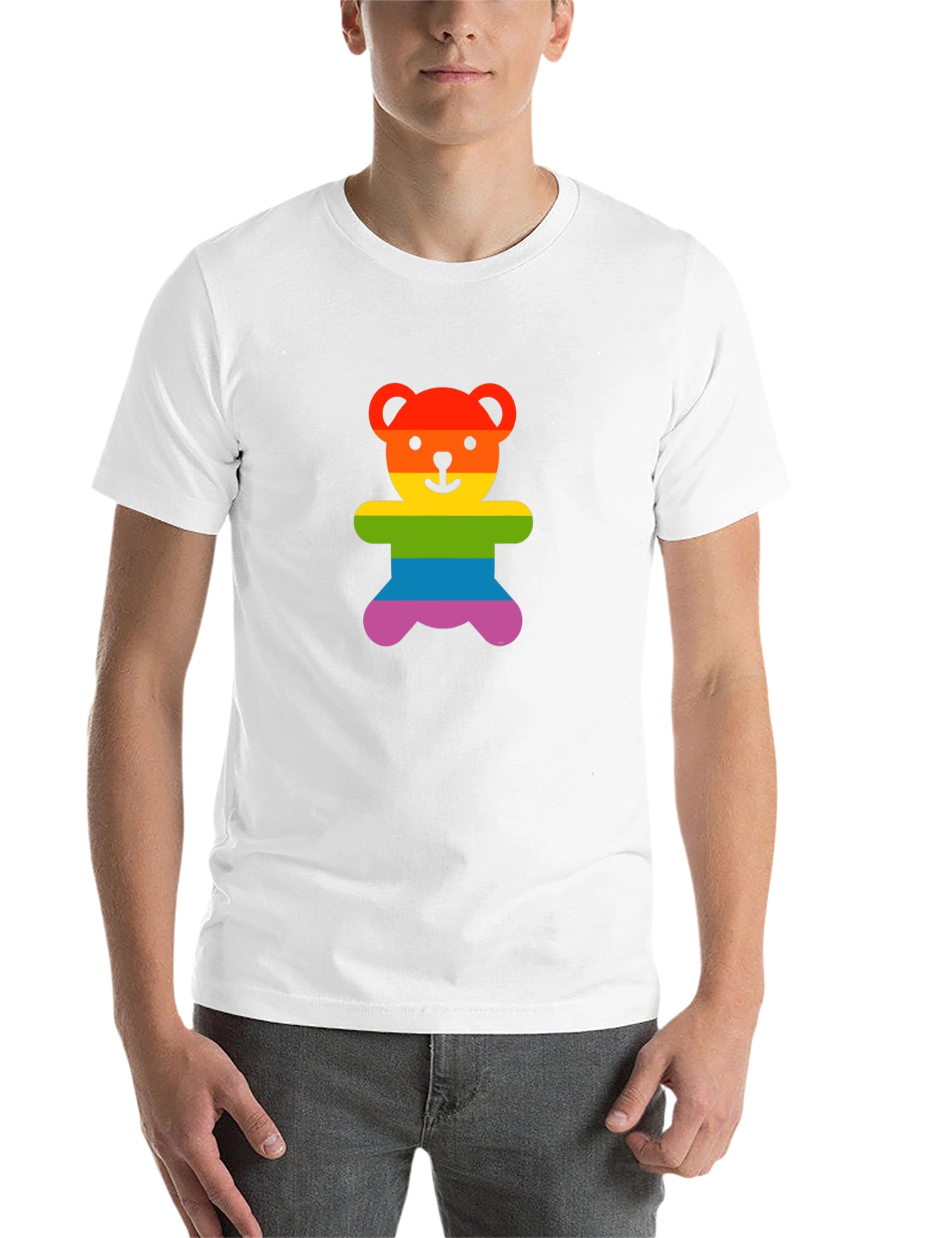 Black Rainbow Teddy Bear Graphic Tee - Pride Shirt view 14