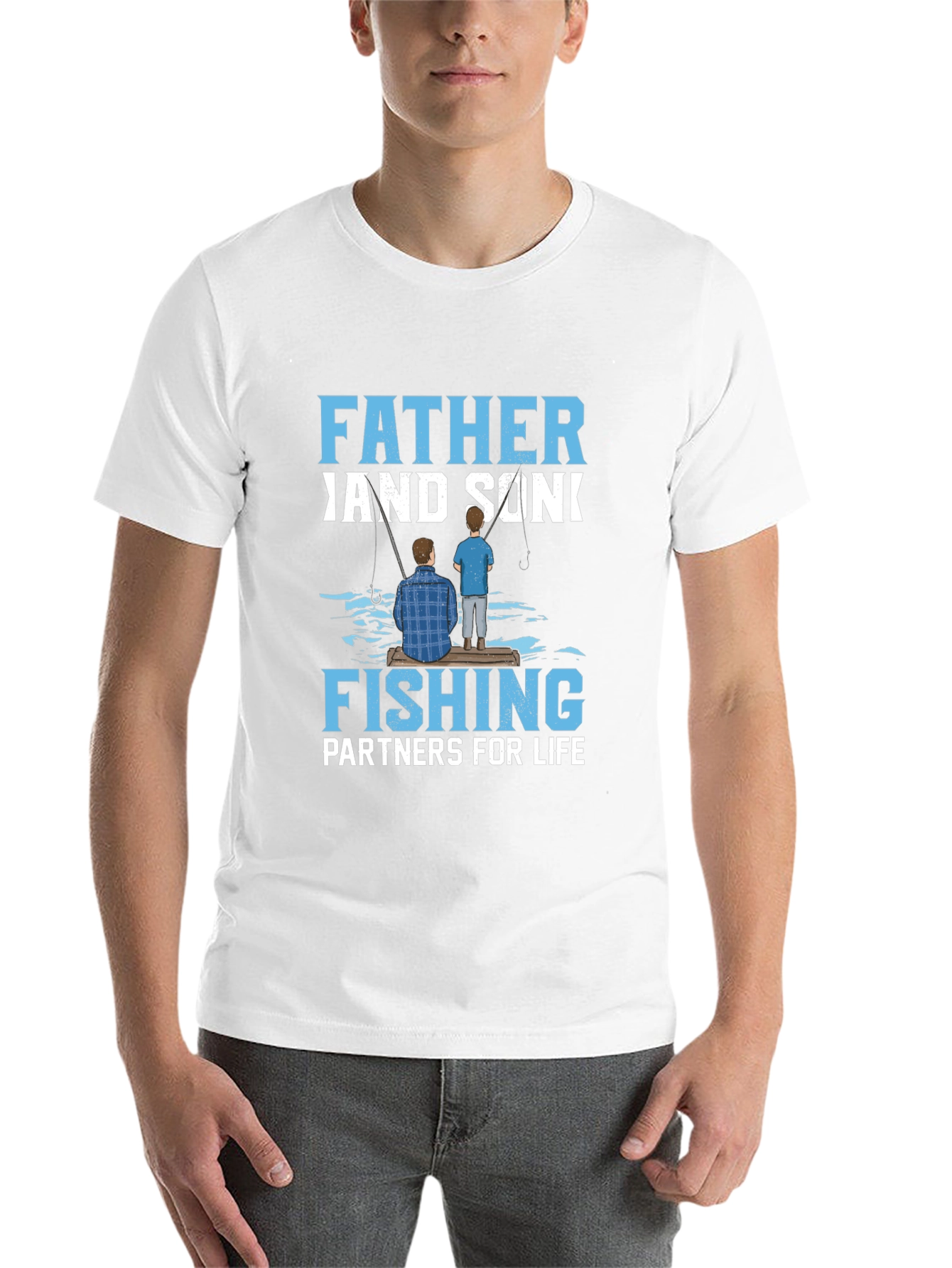 Black Father and Son Fishing Partners T-Shirt view 14