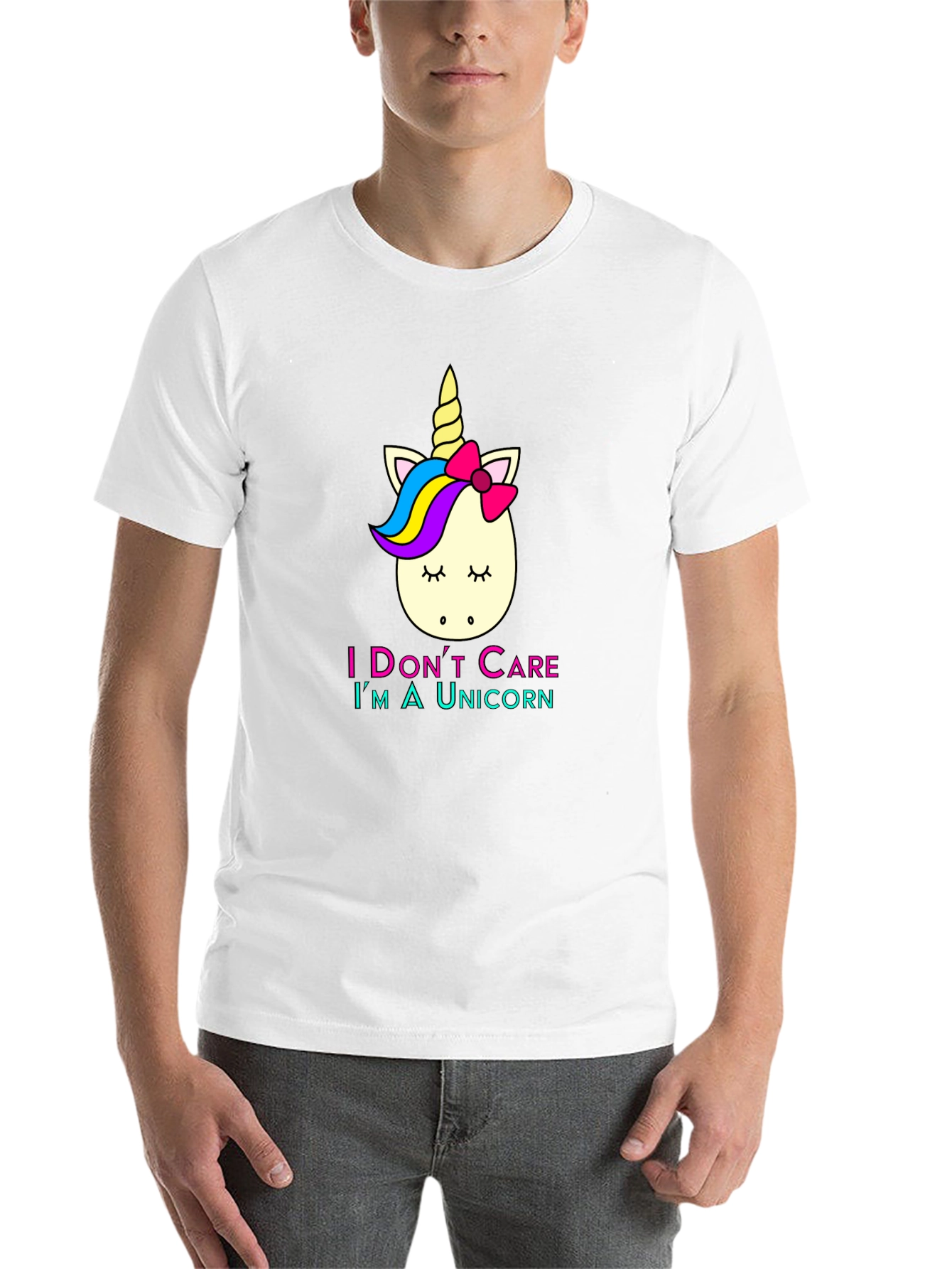 Black Unicorn T-Shirt: I Don't Care, I'm a Unicorn view 14