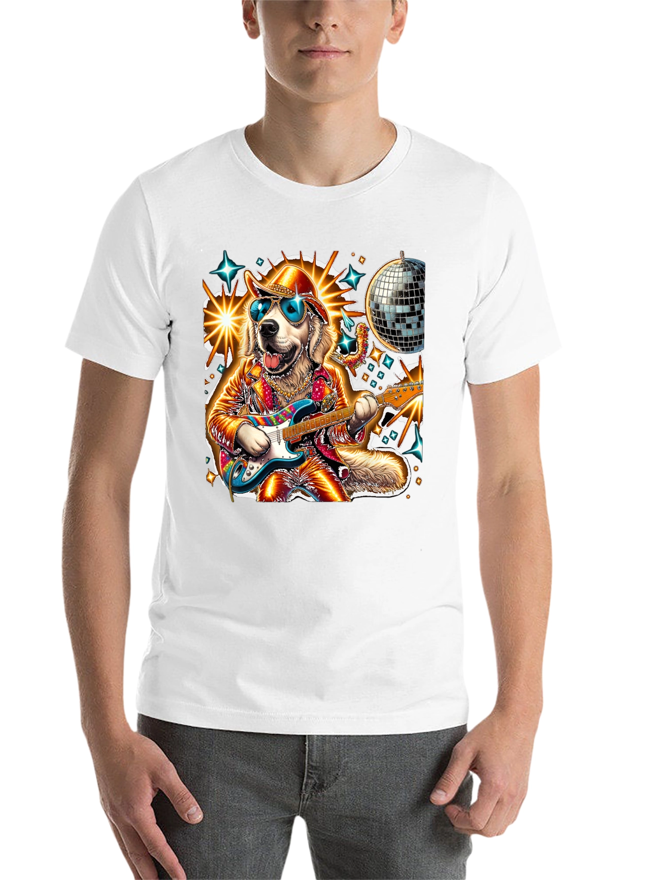 Disco Dog Guitarist Graphic Tee - 14
