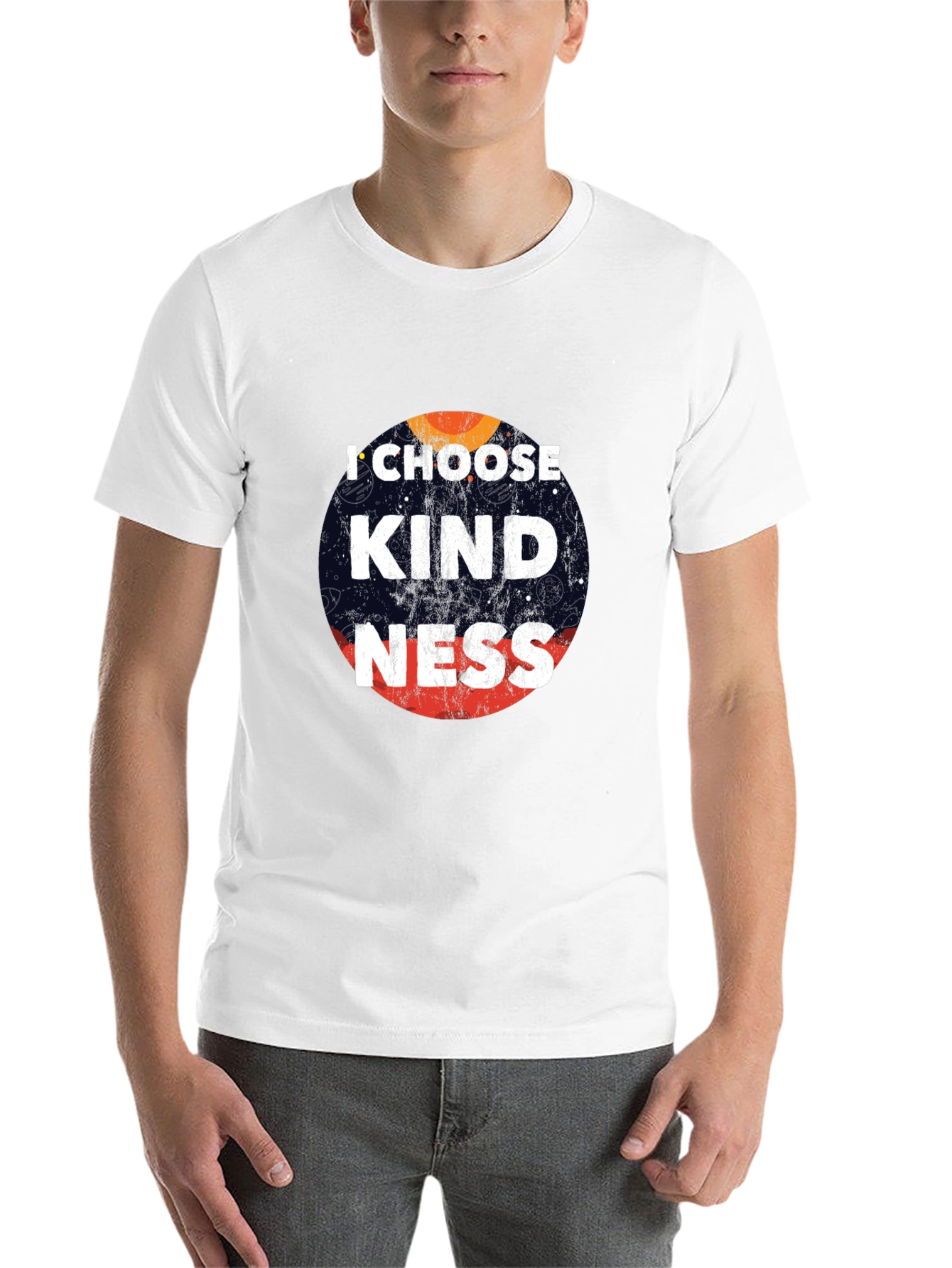 Black I Choose Kindness Graphic Tee - Black Cotton Casual T-Shirt view 14