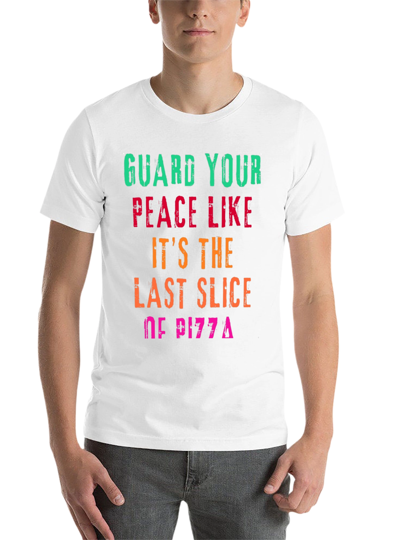Black Guard Your Peace Pizza T-Shirt - Funny Graphic Tee view 14