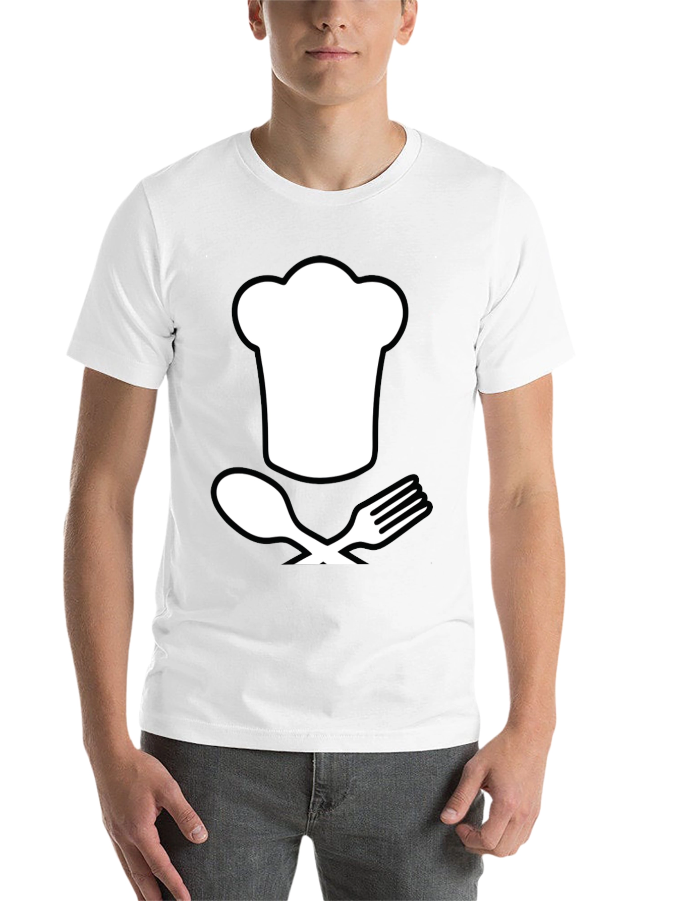 Black Chef Hat and Utensils T-Shirt view 14