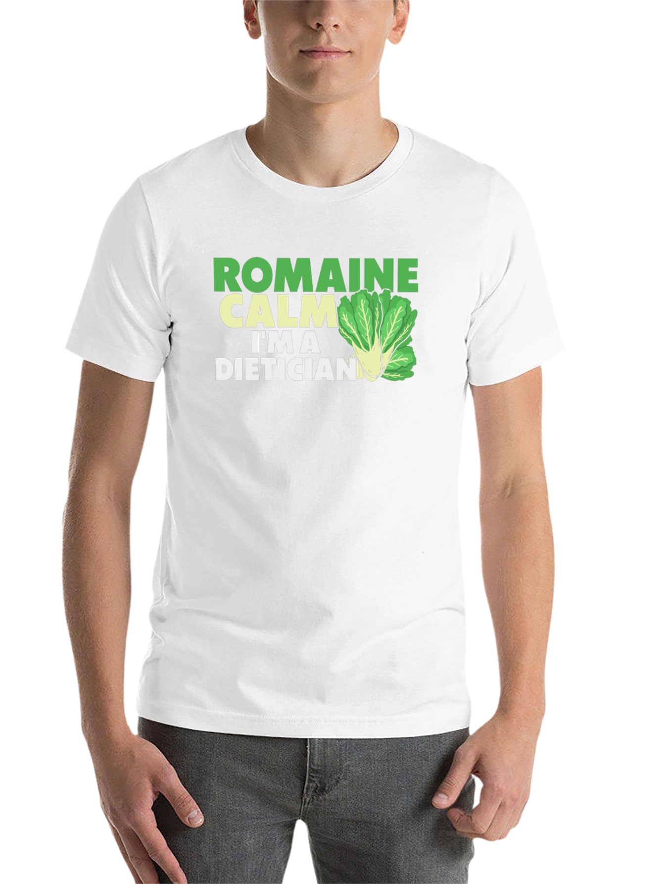 Black Romaine Calm Dietician T-Shirt - Funny Health Food Tee view 14