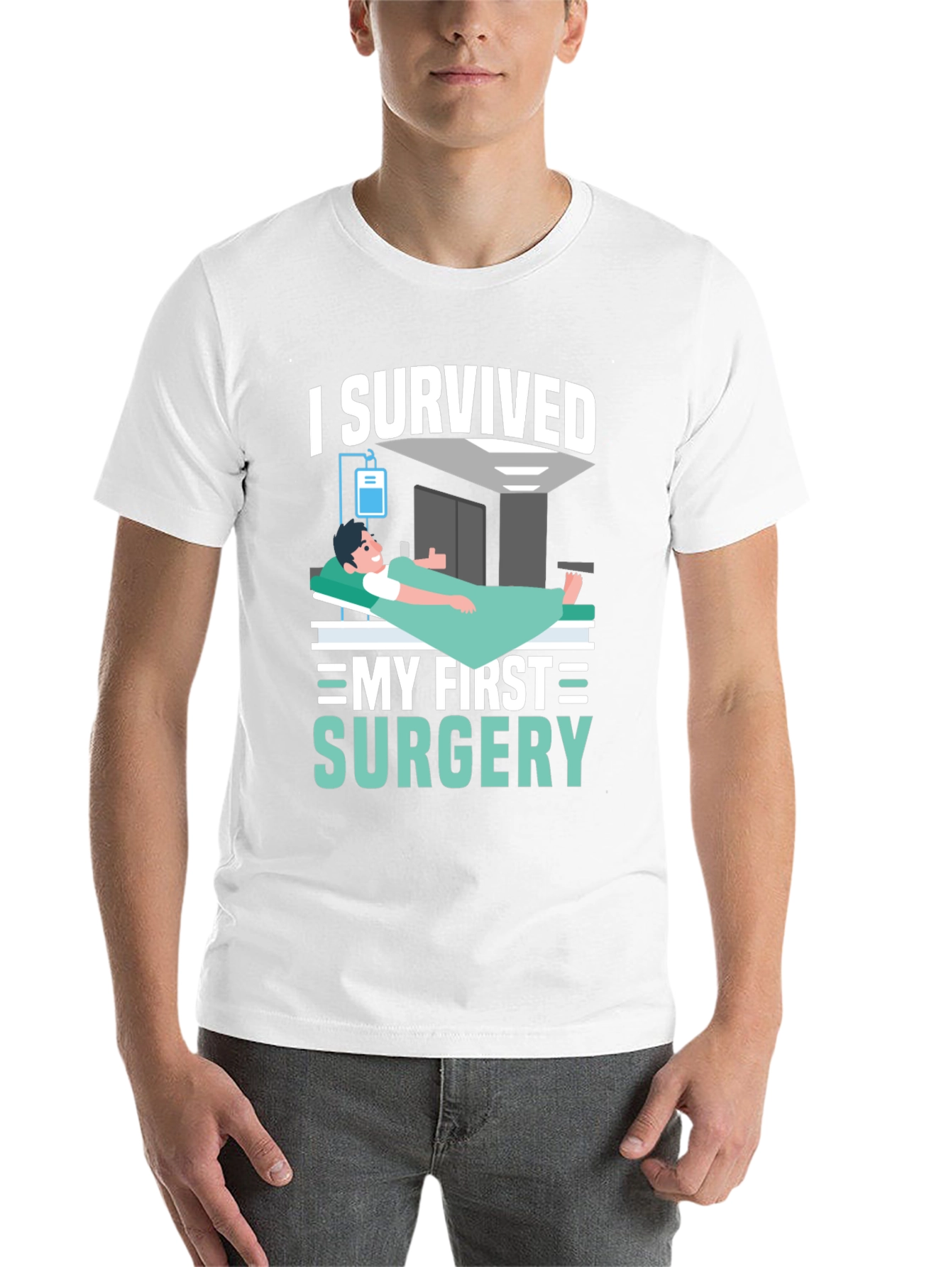 Black I Survived My First Surgery Graphic T-Shirt view 14