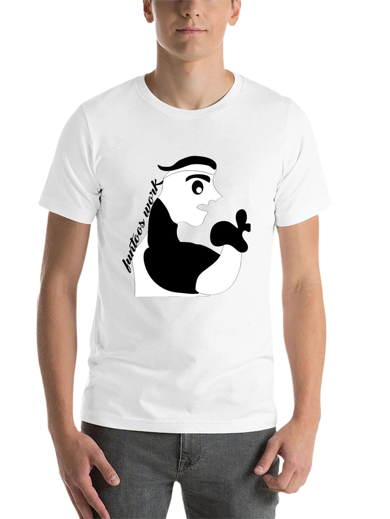 Black Cool Graphic Tee: Funtoon's Work Black T-Shirt view 14