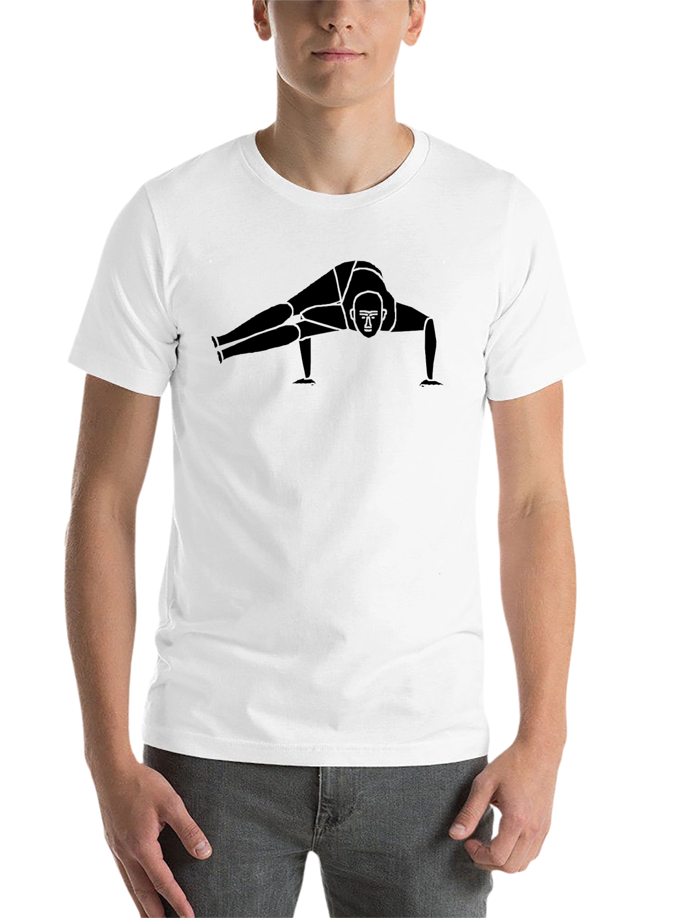 Black Yoga Pose Graphic Black T-Shirt view 14
