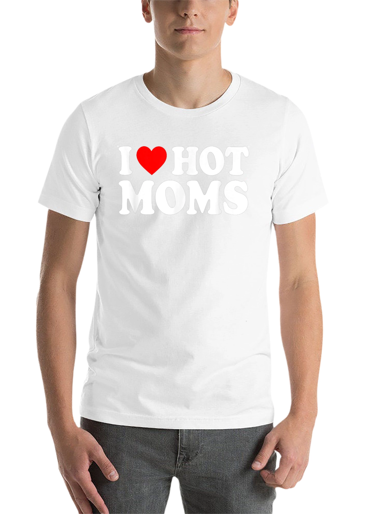 Black I Heart Hot Moms Graphic T-Shirt view 14
