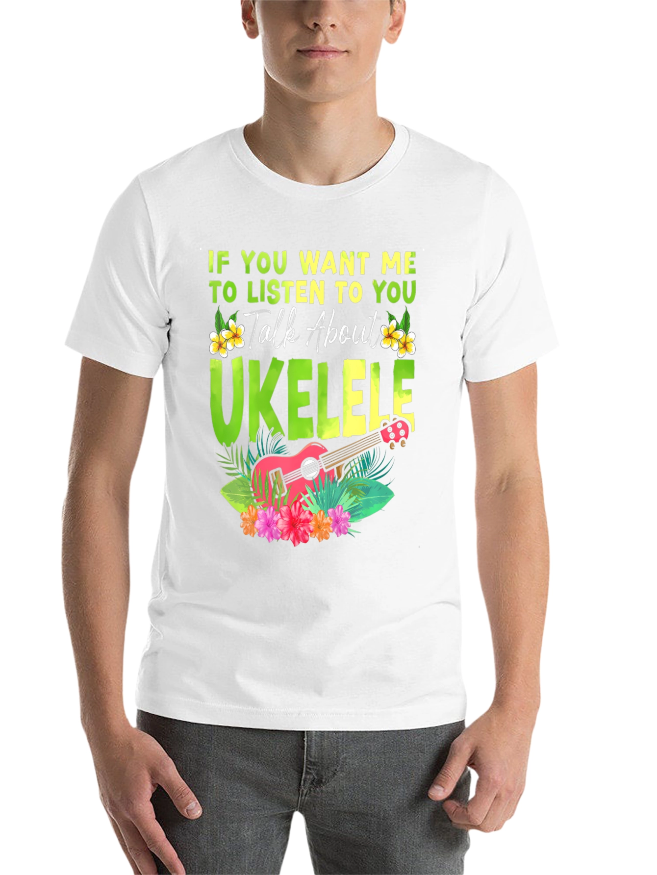Black Ukulele Lover T-Shirt - Talk About Ukulele Tee view 14