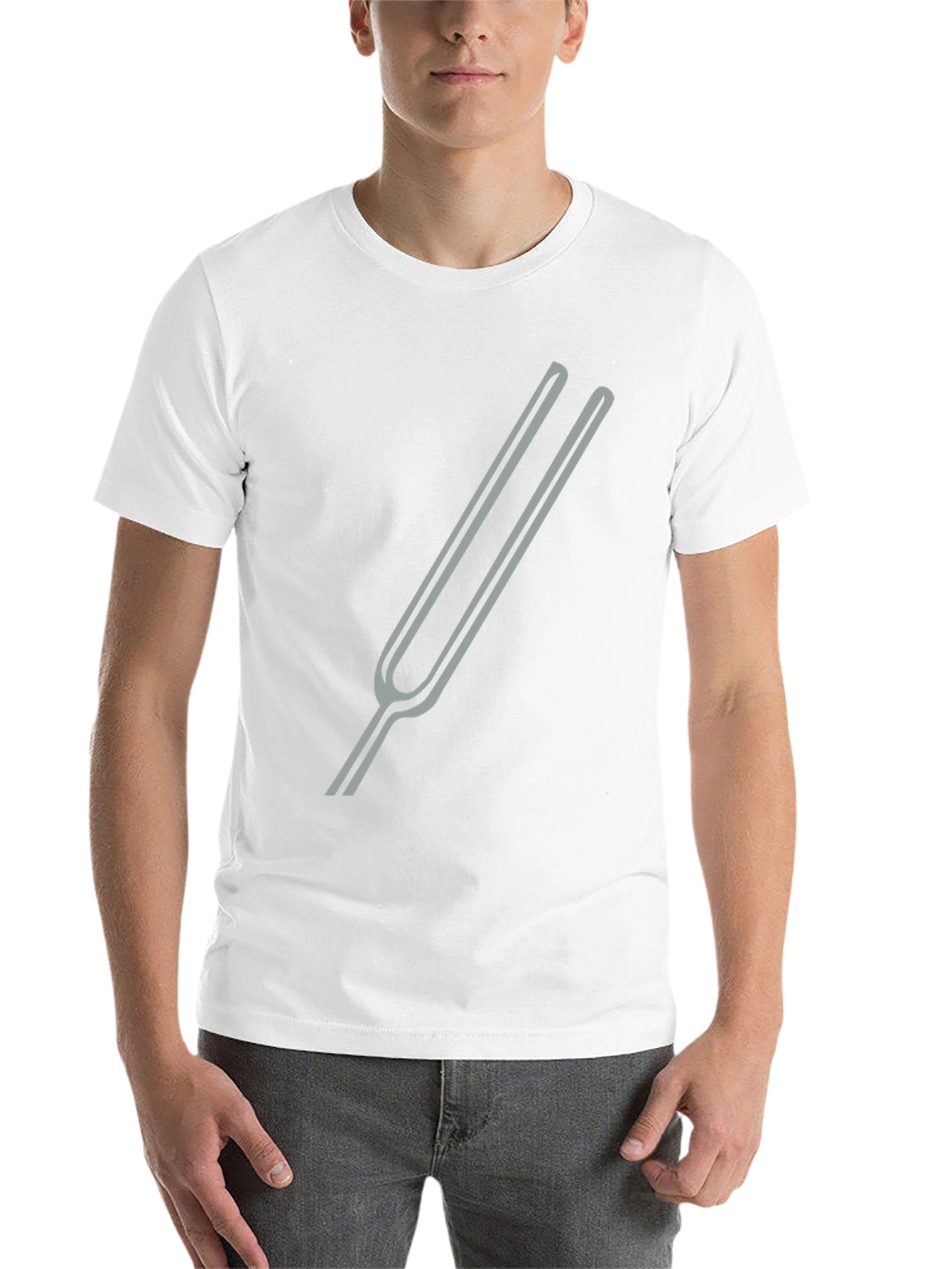 Black Tuning Fork Graphic Tee - Black Cotton Blend view 14