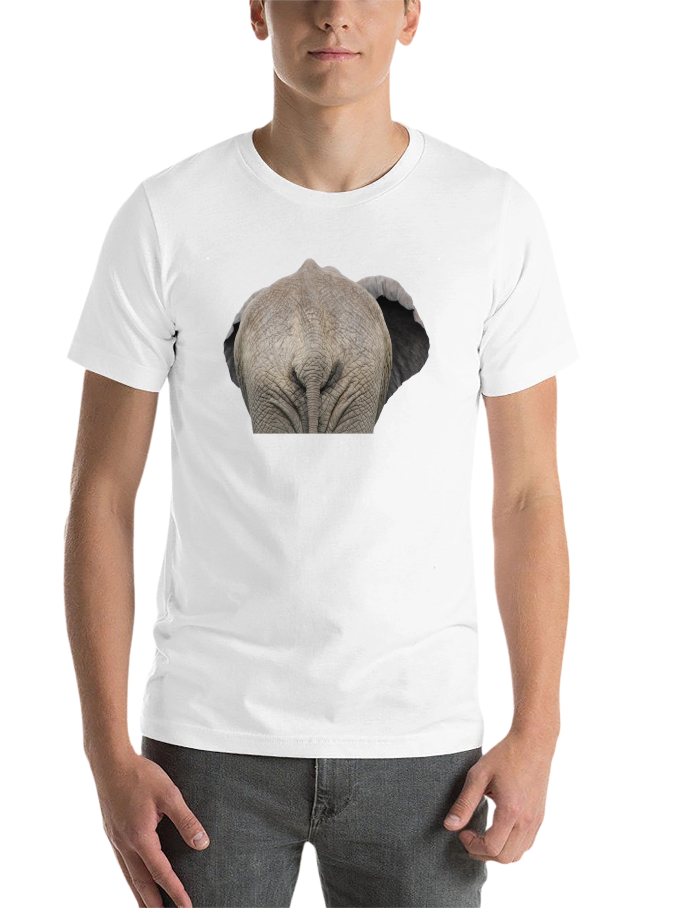 Black Elephant Butt T-Shirt - Funny Animal Tee view 14