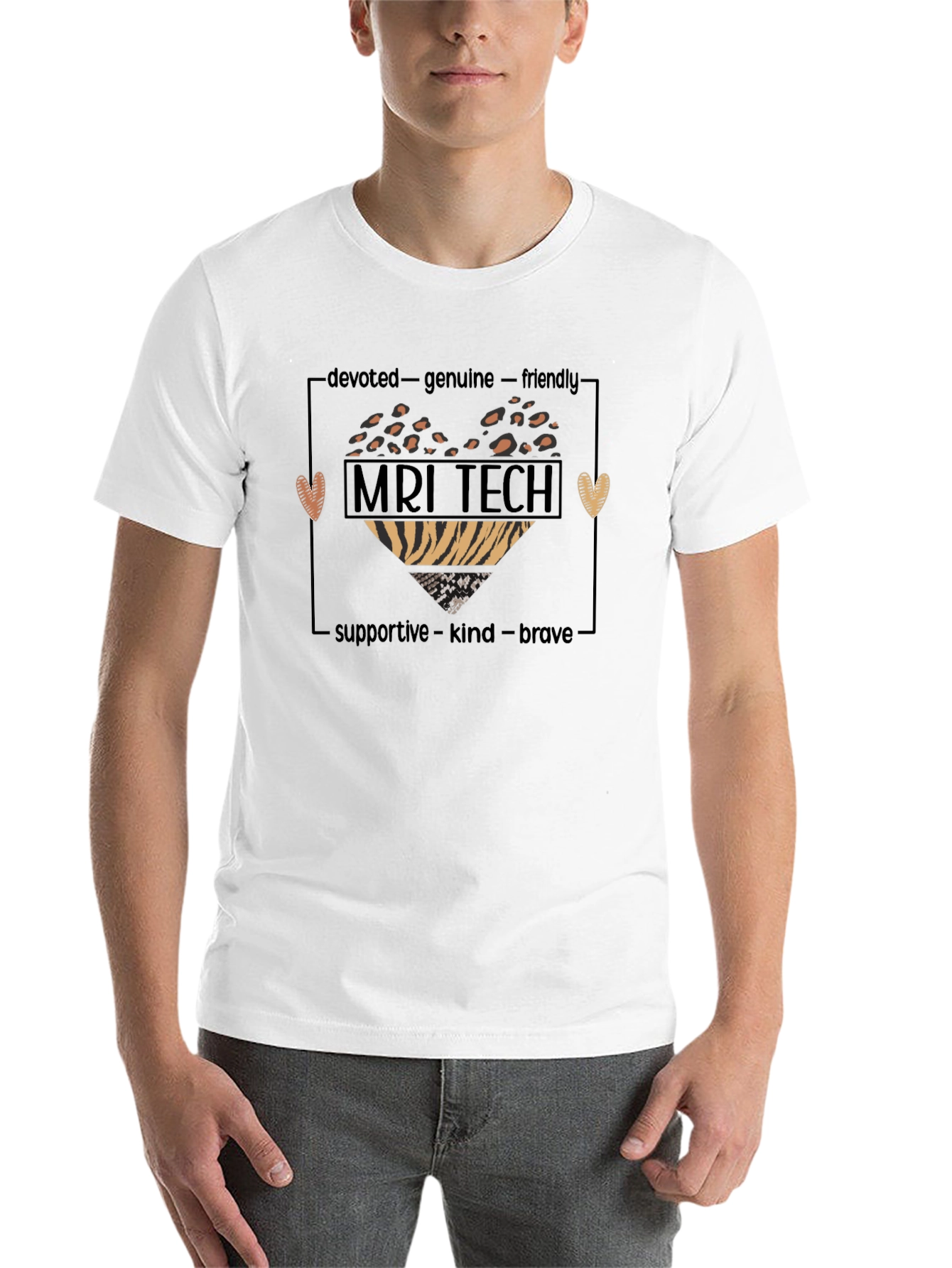 Black MRI Tech Heart Graphic T-Shirt view 14