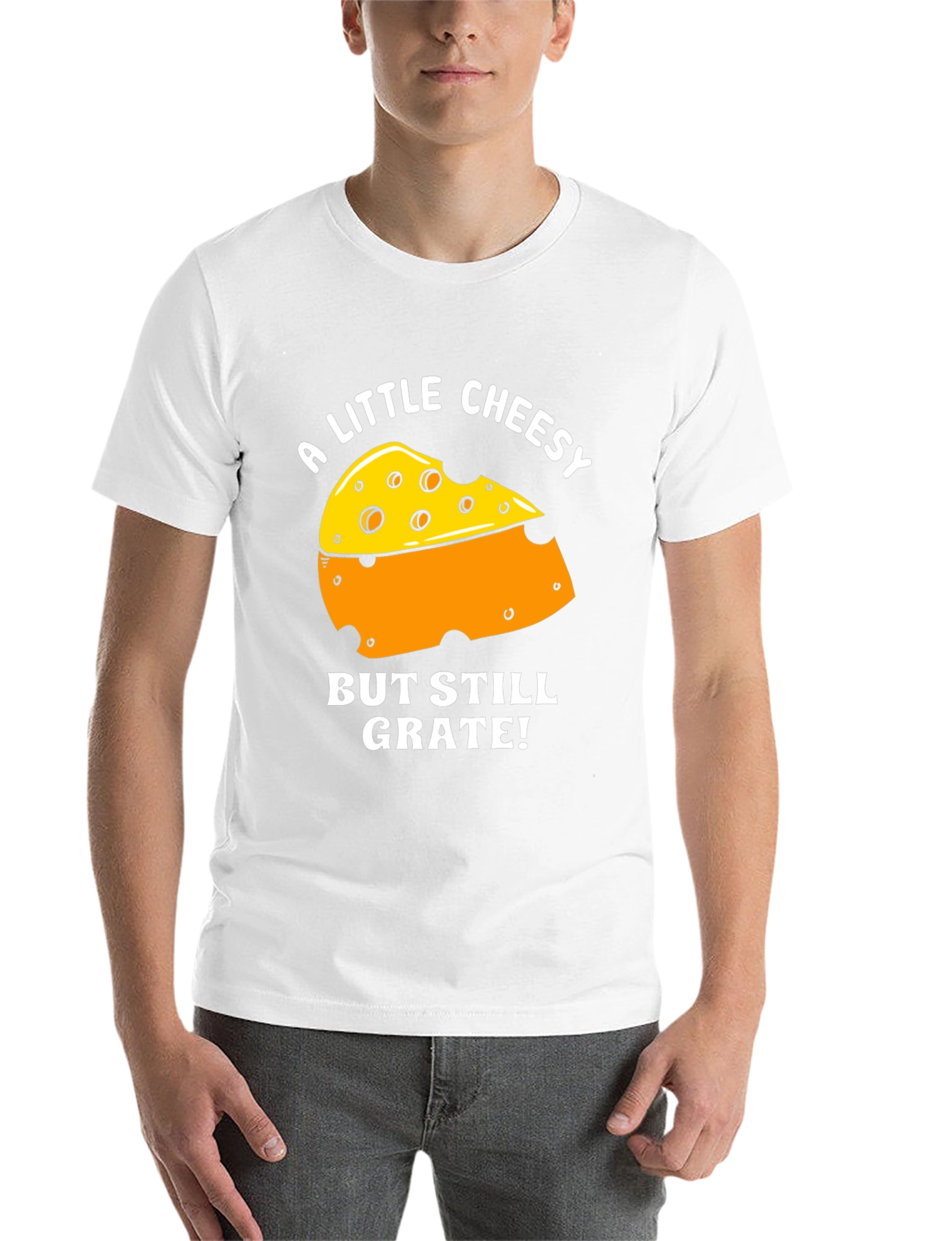 Black Cheesy Pun T-Shirt - 'But Still Grate!' Tee view 14