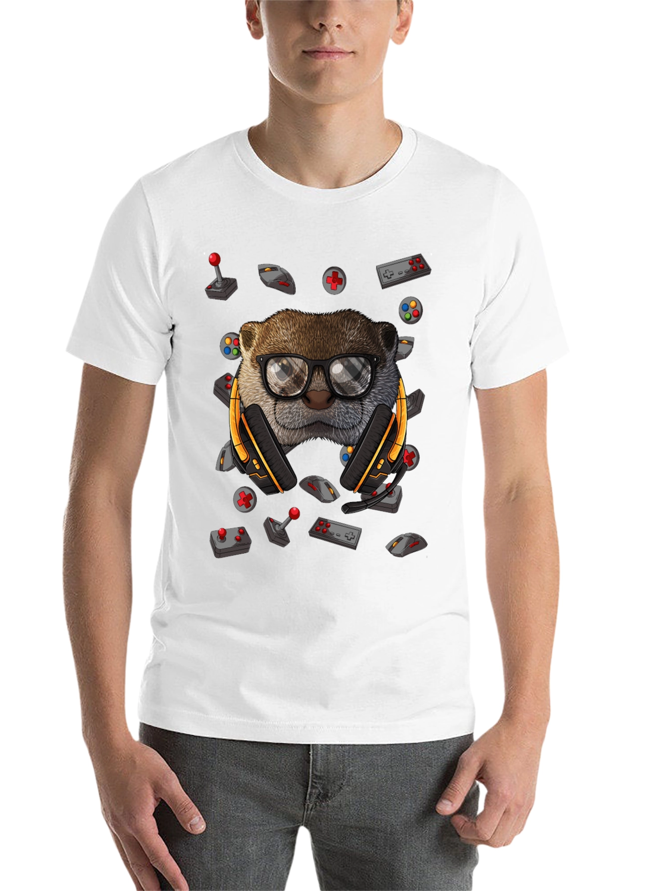 Black Gamer Otter Graphic Tee - Playful Style view 14
