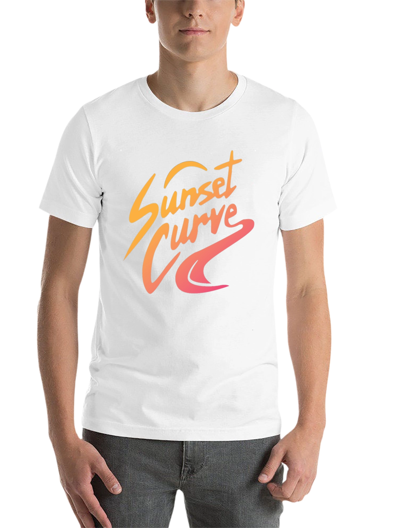 Black Sunset Curve Graphic Tee - Retro Style view 14