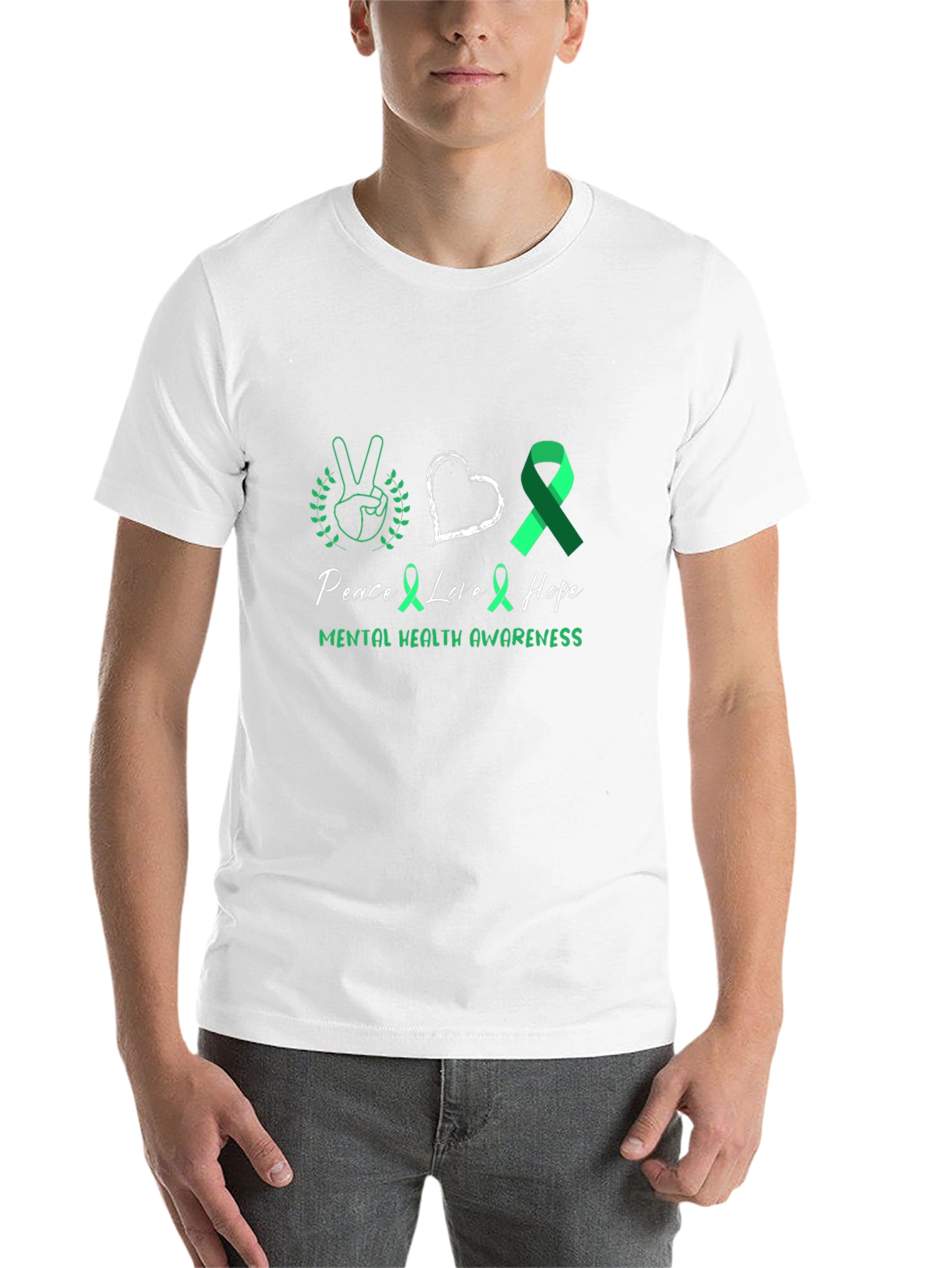 Black Mental Health Awareness Peace Love Hope T-Shirt view 14