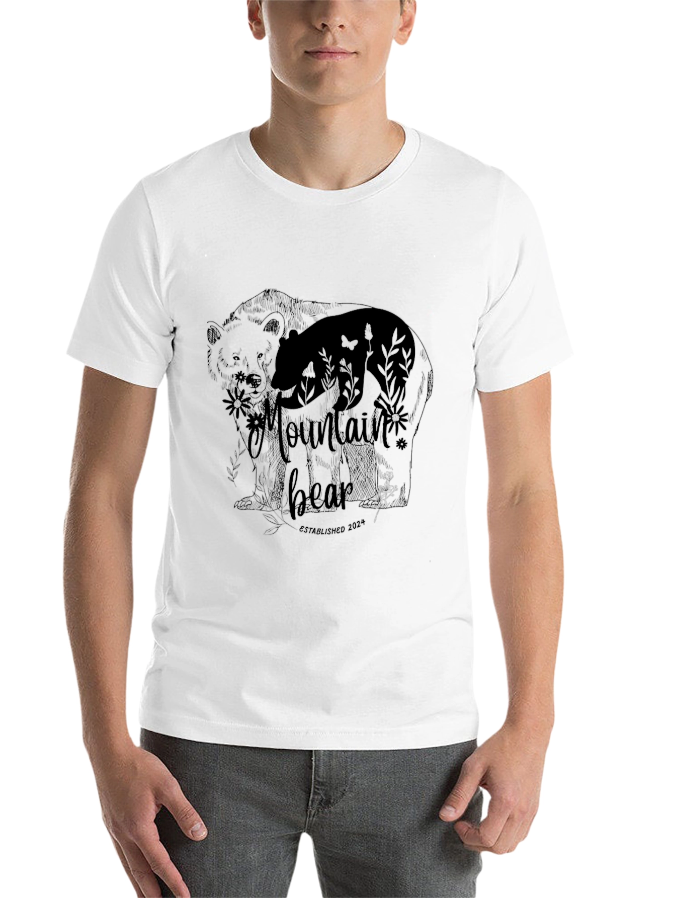 Mountain Bear Graphic Tee - Nature Lover's T-Shirt - 14