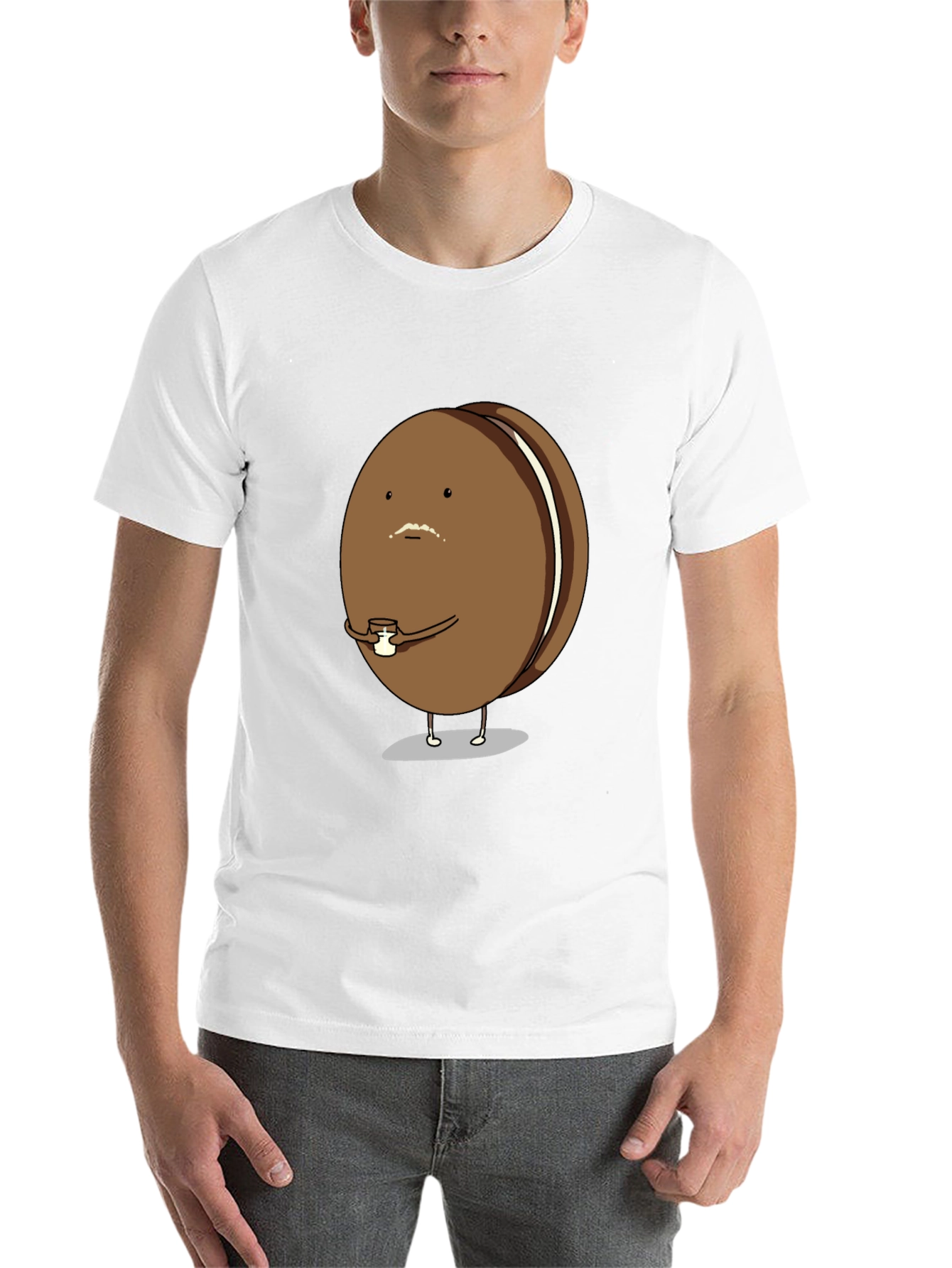 Black Funny Oreo Character Black T-Shirt view 14