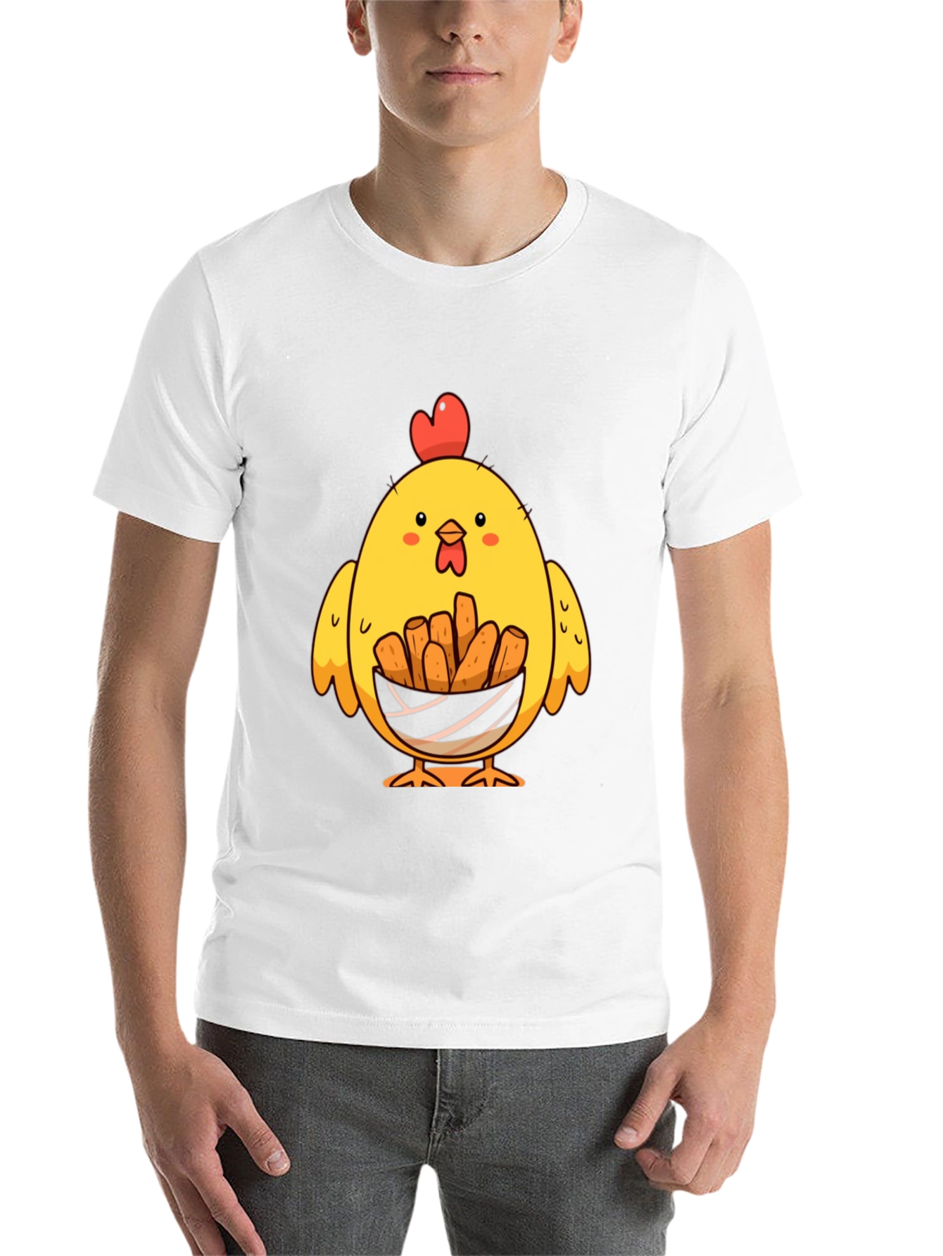 Black Chicken Nugget Lover T-Shirt - Cute Cartoon Chick view 14