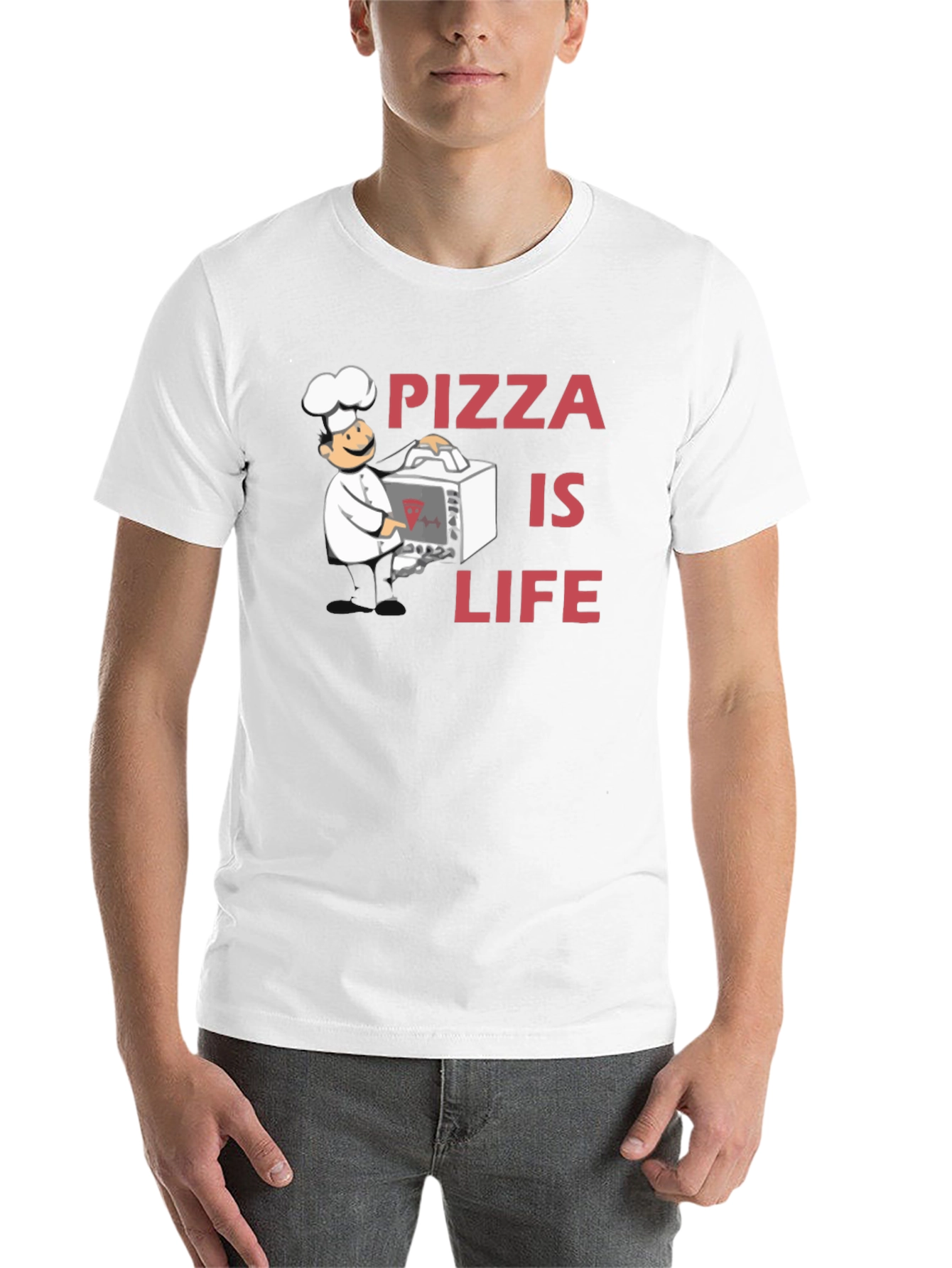 Pizza is Life Graphic Tee - Chef Design Black T-Shirt - 14