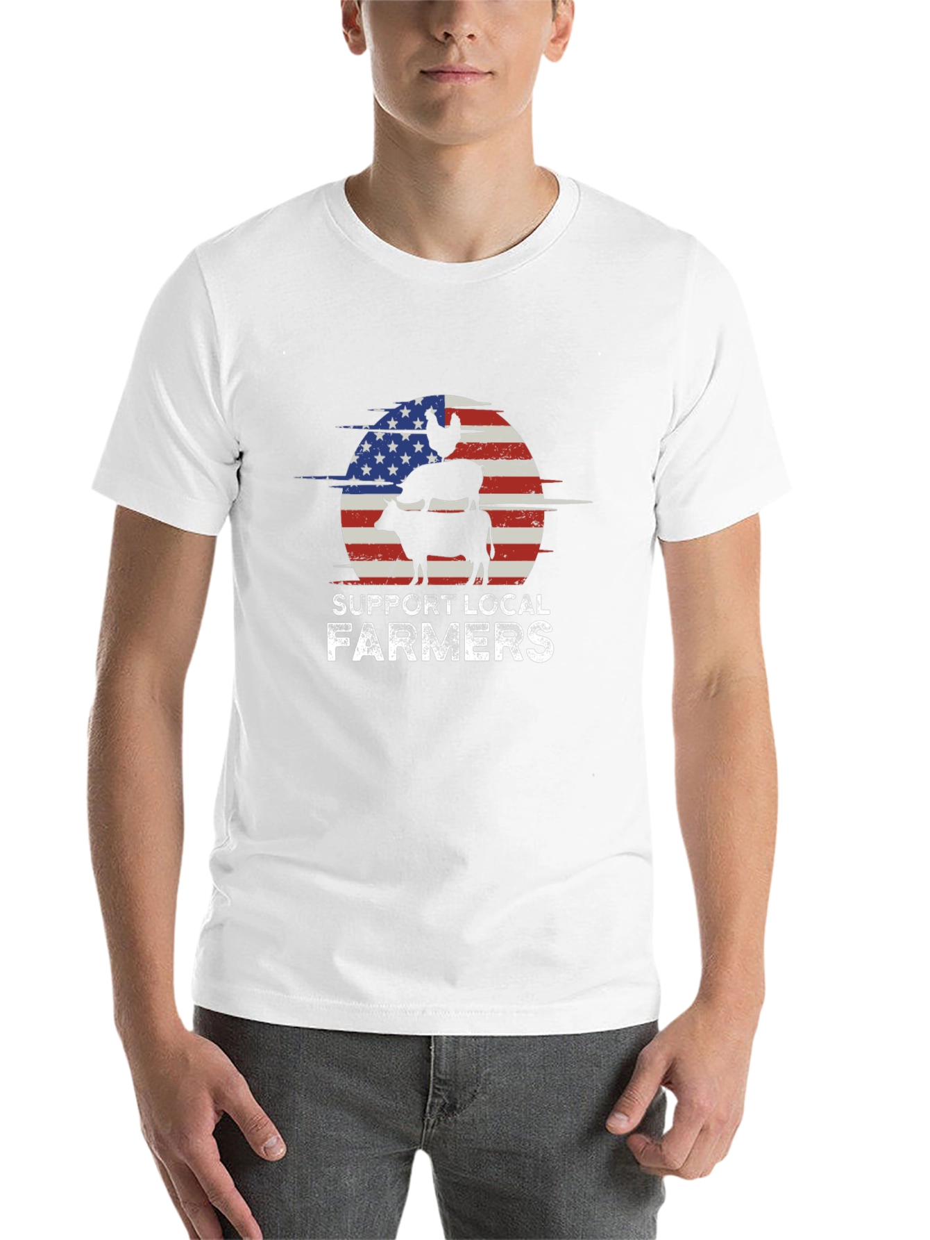 Support Local Farmers T-Shirt | Patriotic Farm Tee - 14