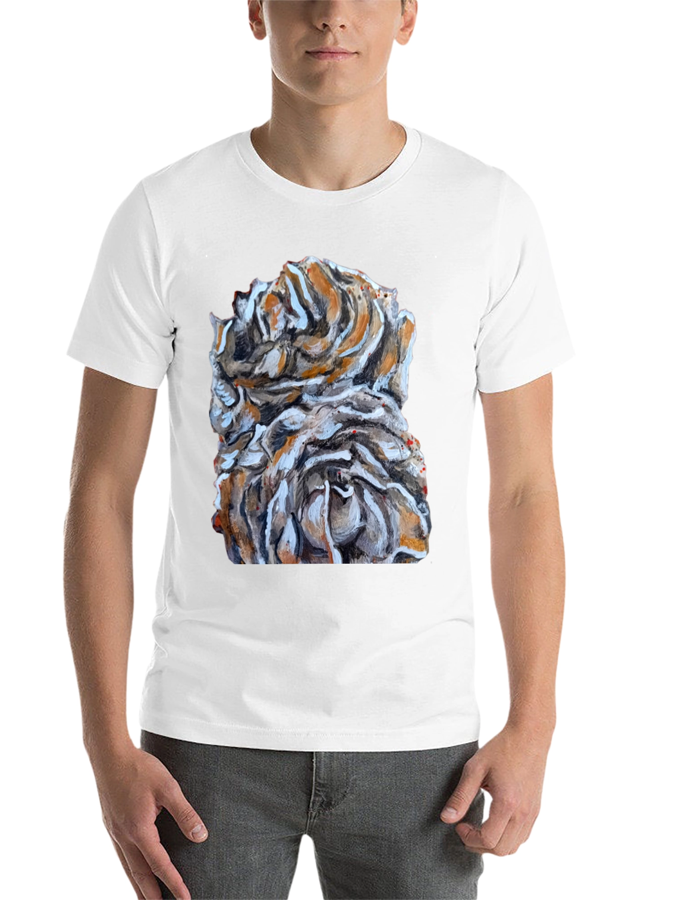 Black Abstract Floral Graphic Print T-Shirt view 14