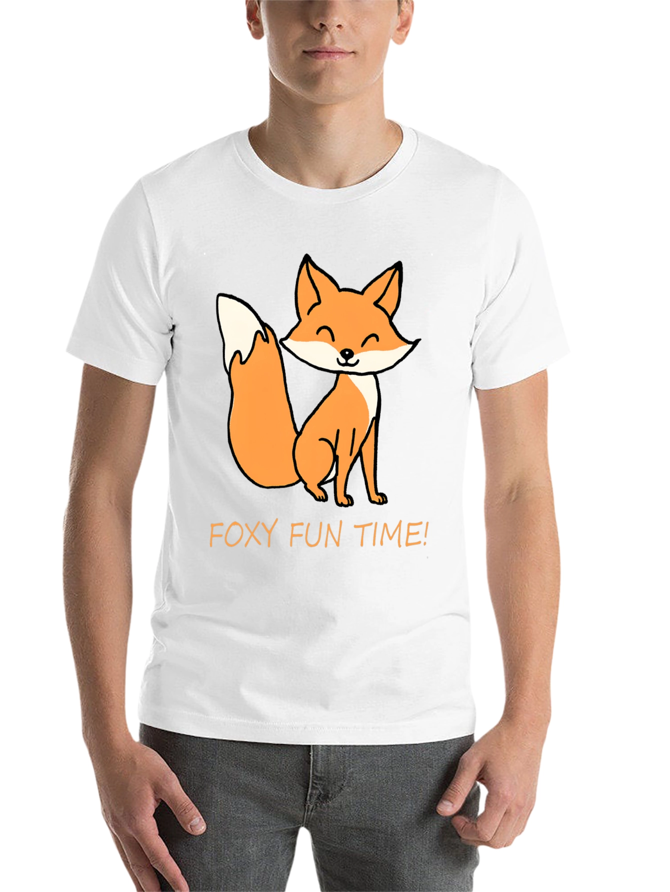 Black Foxy Fun Time T-Shirt - Cute Cartoon Fox Tee view 14