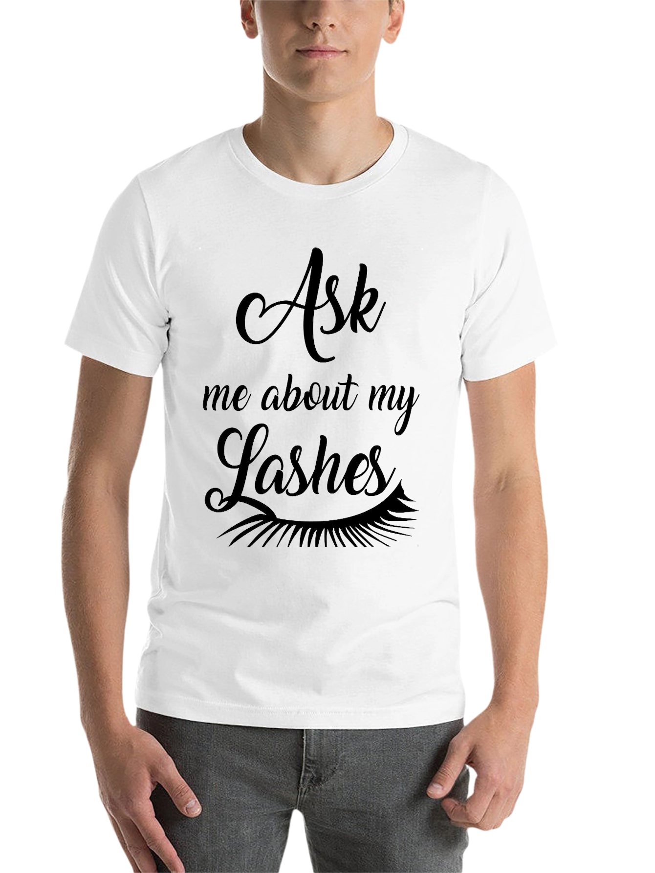 Black Ask Me About My Lashes Graphic Tee - Black view 14