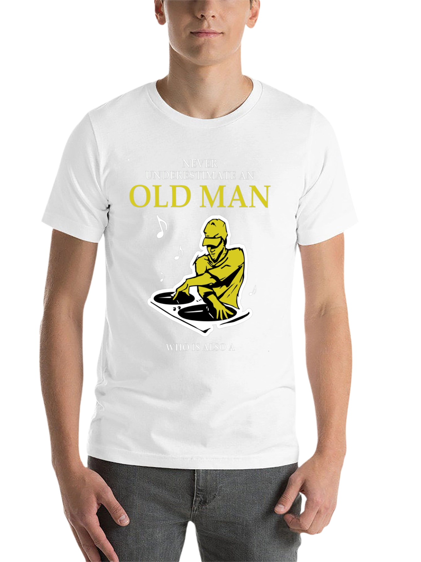 Black DJ Old Man Graphic Tee - Never Underestimate Him view 14