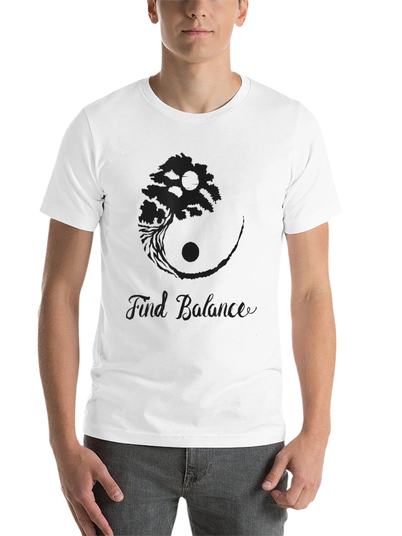 Black Balance Bonsai Tree Graphic T-Shirt view 14
