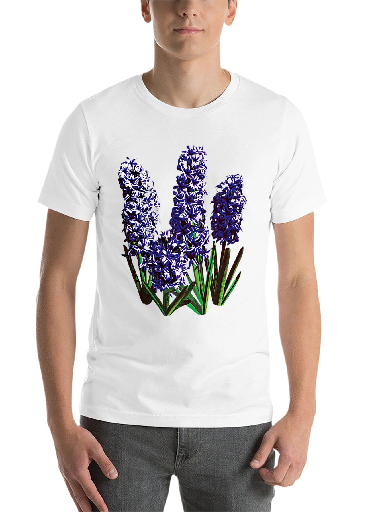 Black Floral Print Black Cotton Tee view 14