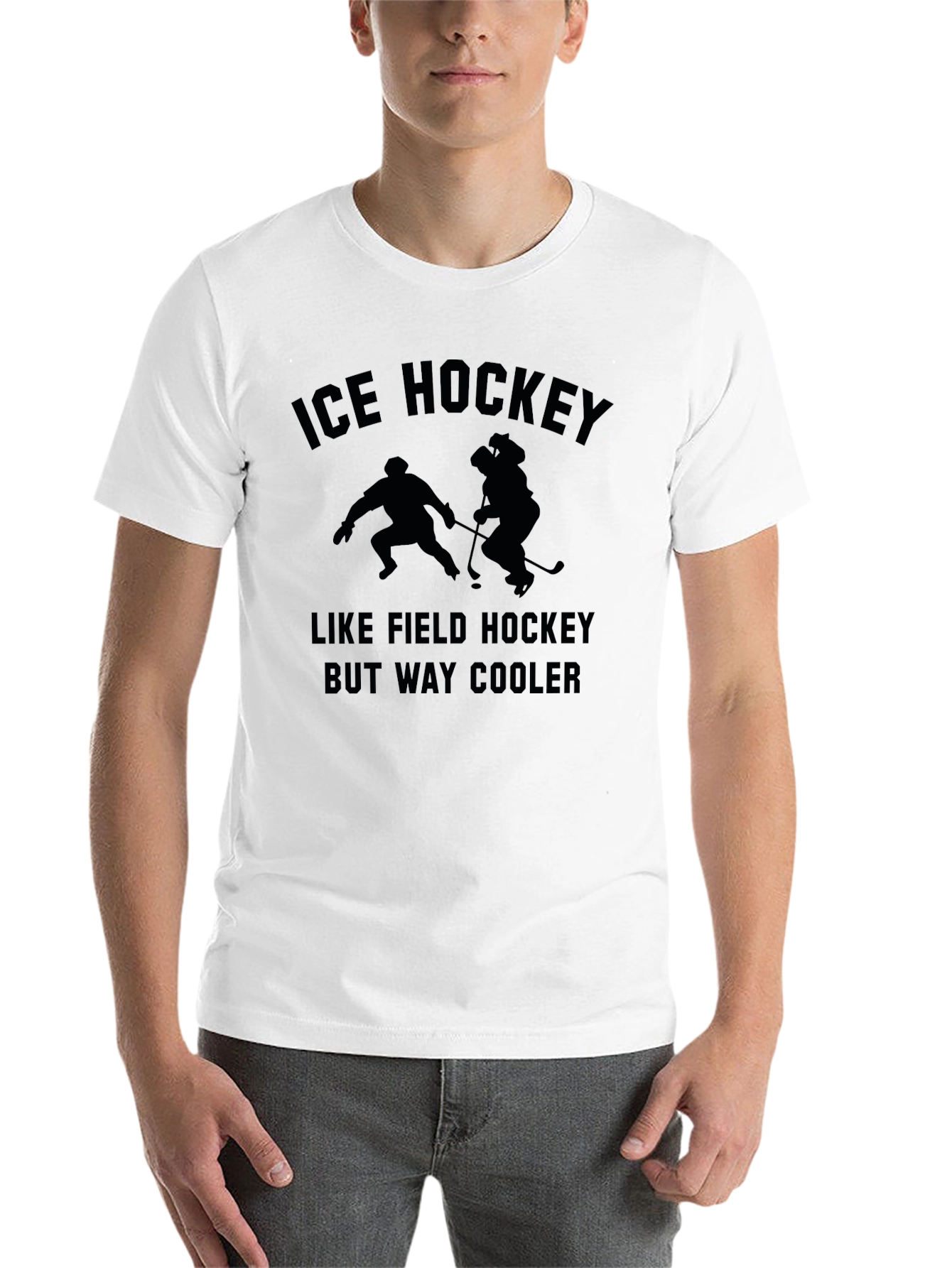 Black Ice Hockey Tee - Funny Sports Graphic T-Shirt view 14