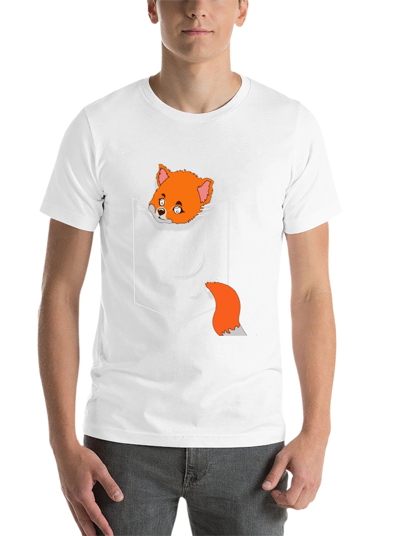 Black Fox in Pocket Graphic T-Shirt view 14