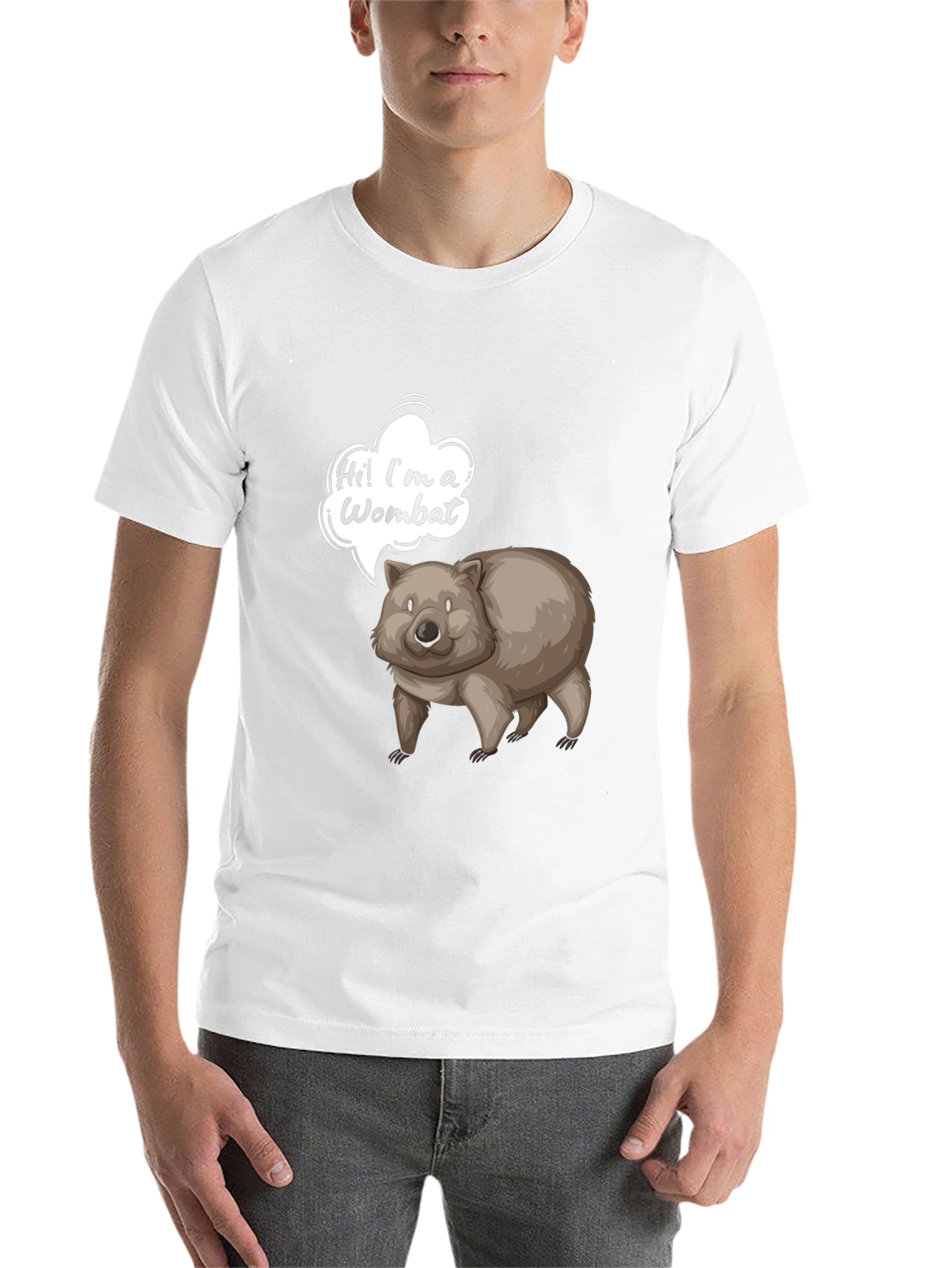 Black Wombat T-Shirt - Cartoon Animal Graphic Tee view 14