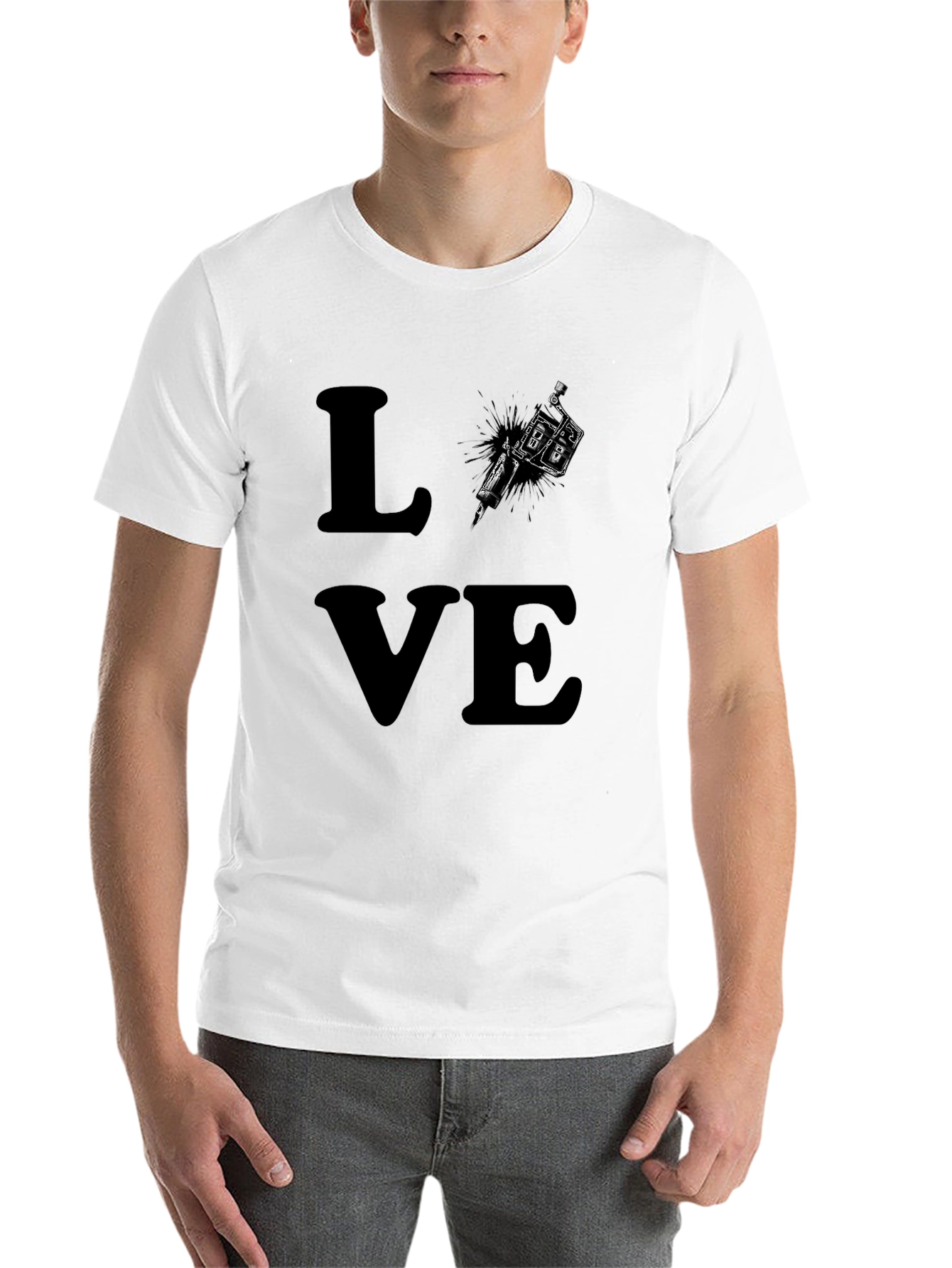 Black Tattoo LOVE Graphic Tee - Black Cotton T-Shirt view 14