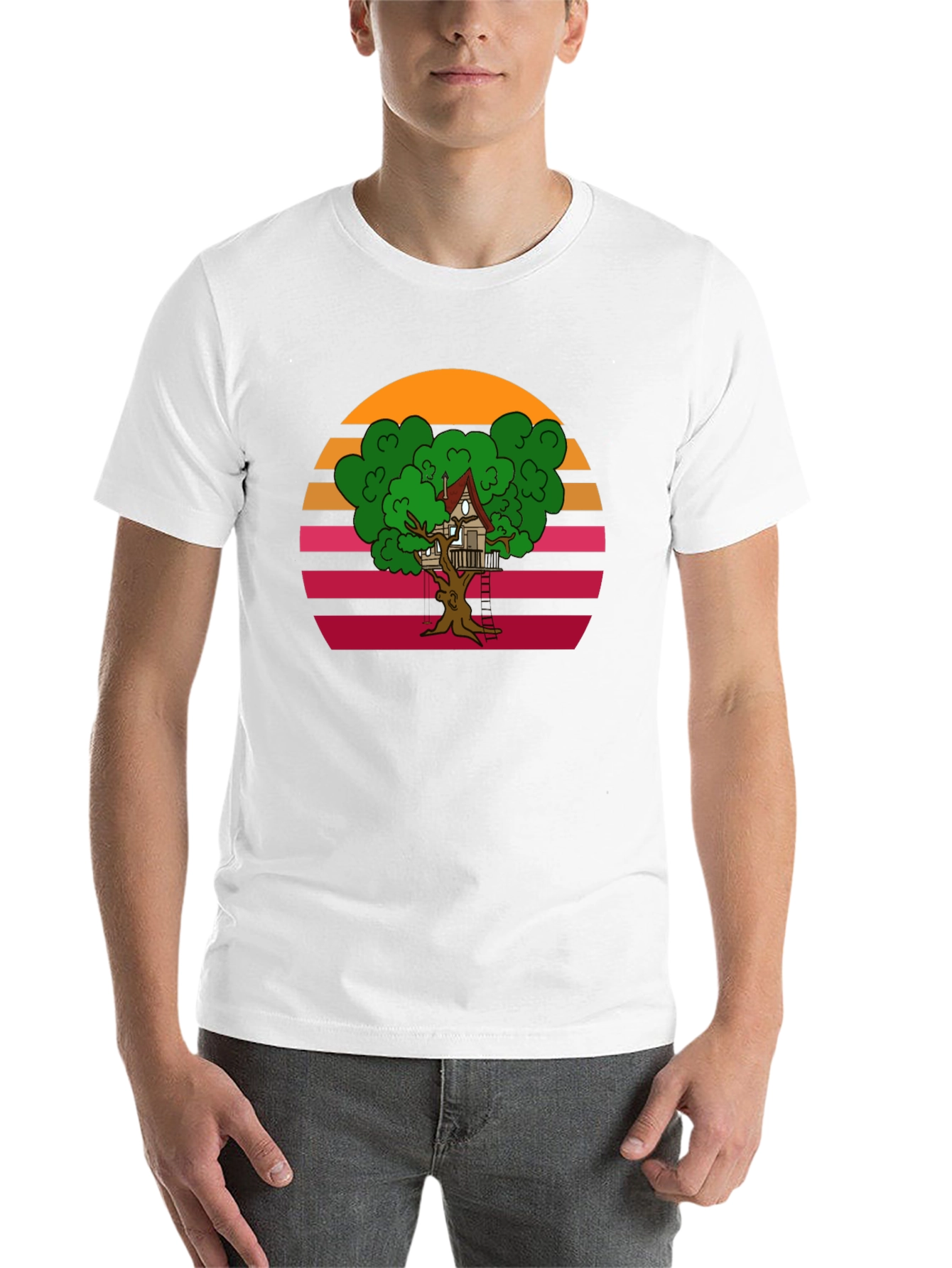 Black Retro Treehouse Graphic Tee view 14