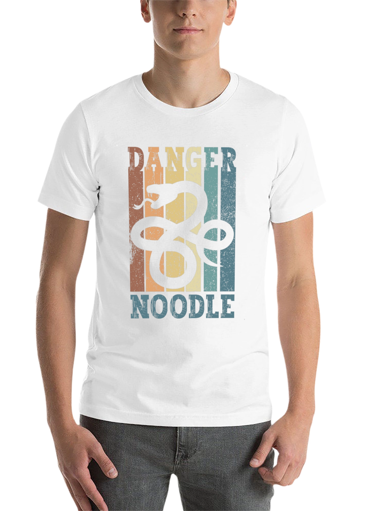 Black Danger Noodle Snake Graphic T-Shirt view 14