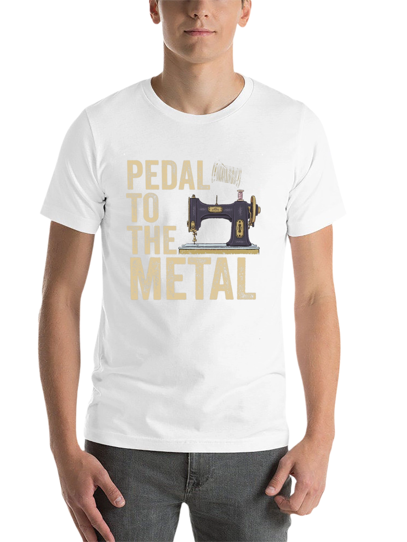 Black Pedal to the Metal Sewing Machine T-Shirt view 14