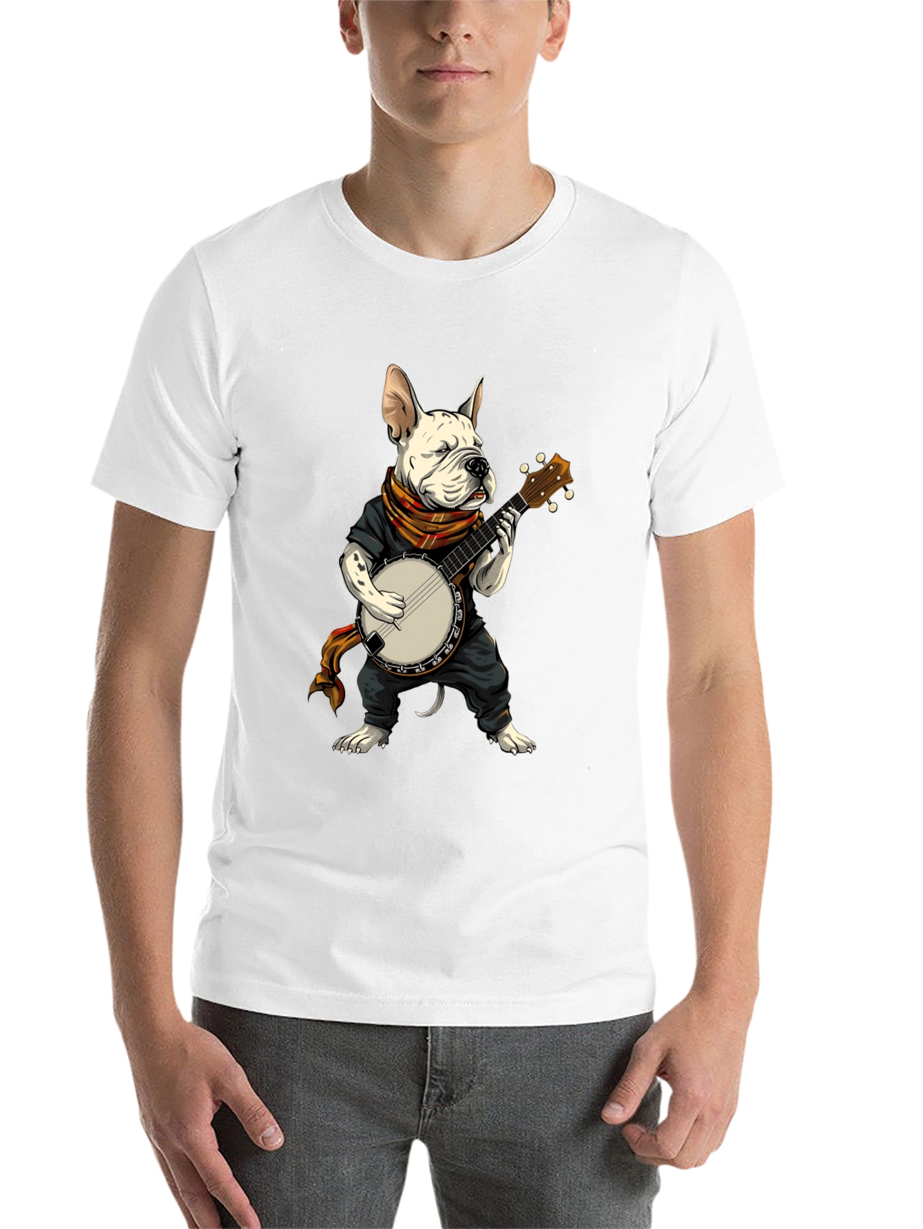 Black Dog Playing Banjo Graphic T-Shirt view 14