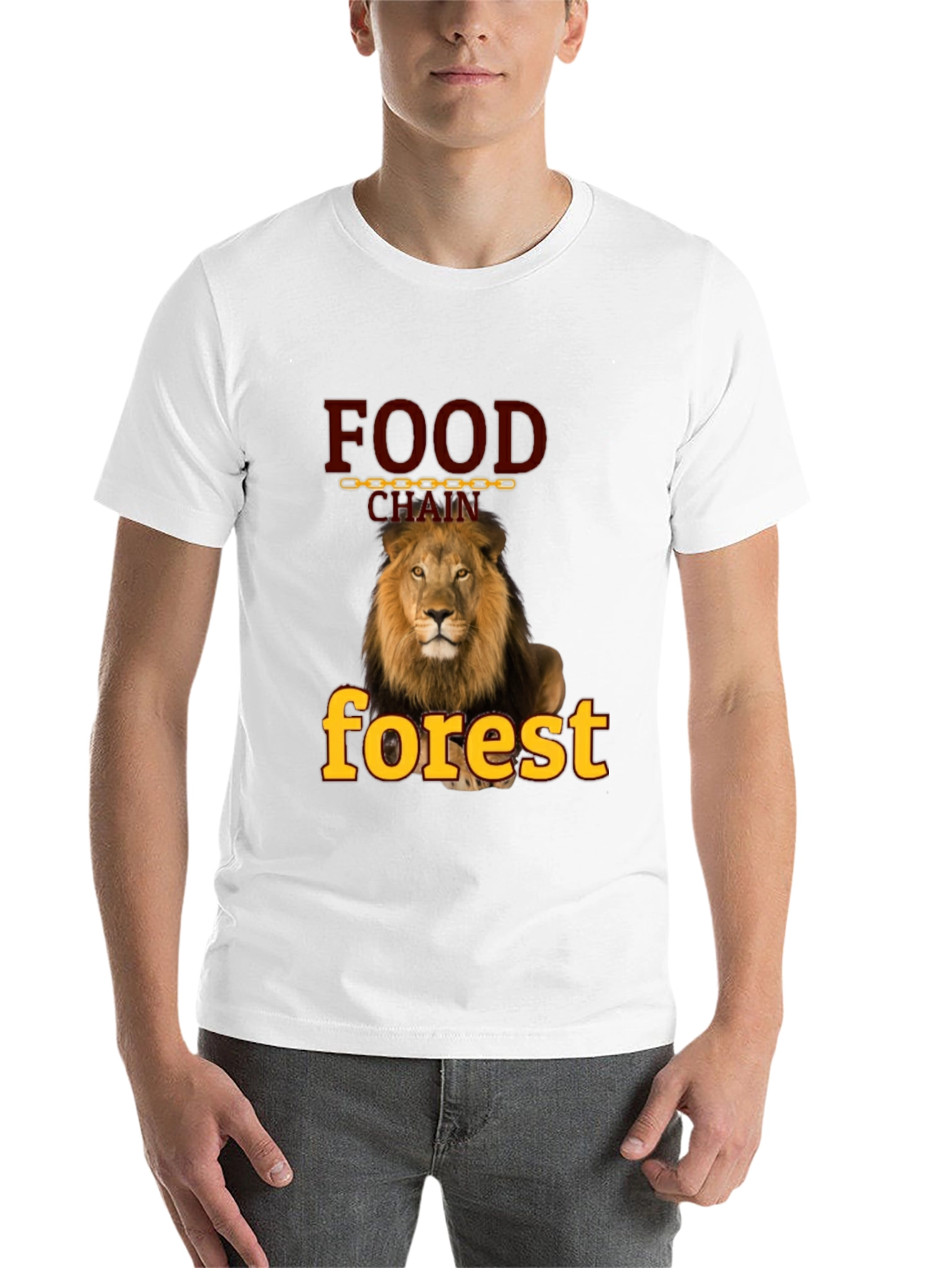 Black Food Chain Forest Lion Graphic T-Shirt view 14