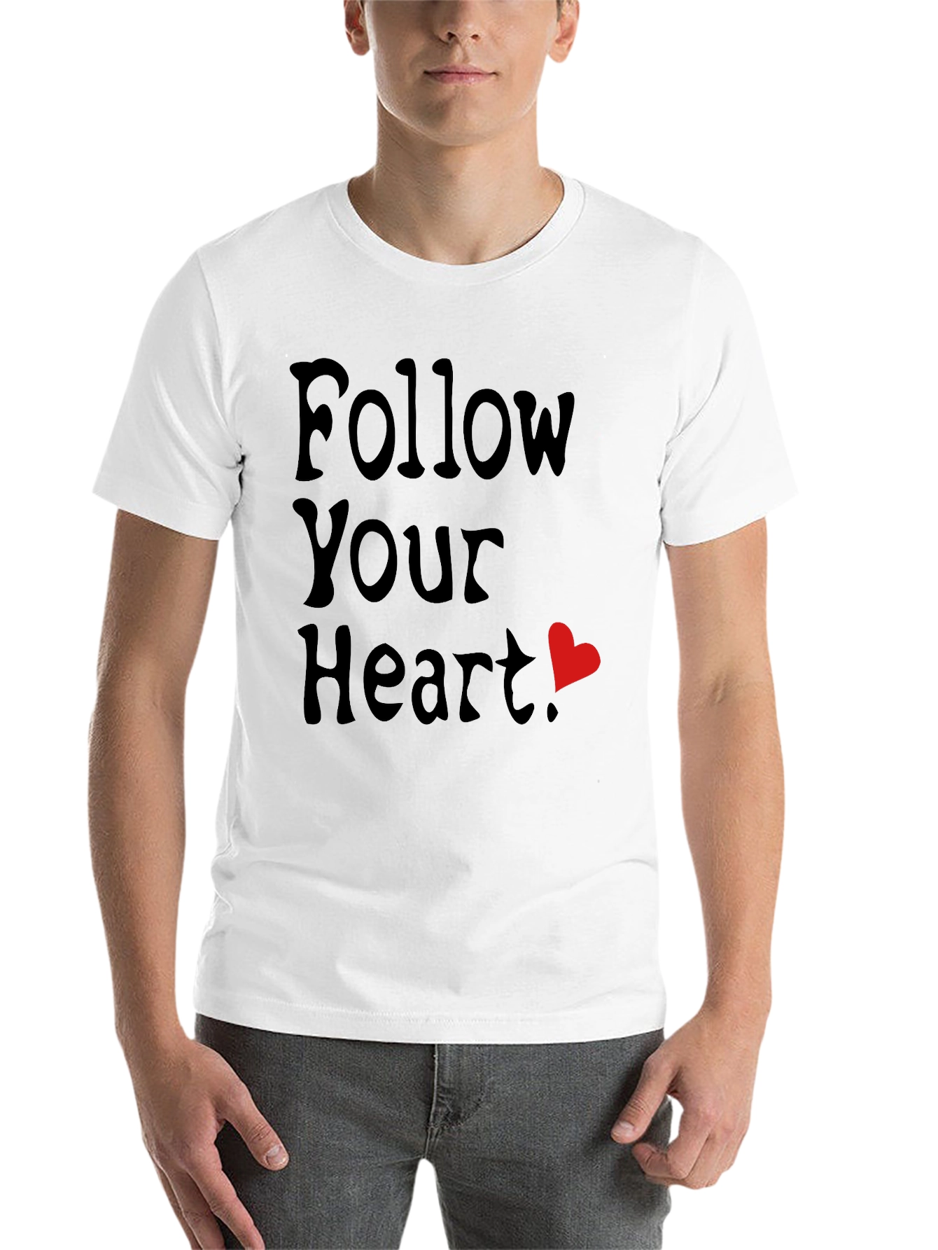 Black Follow Your Heart T-Shirt - Black Casual Tee view 14