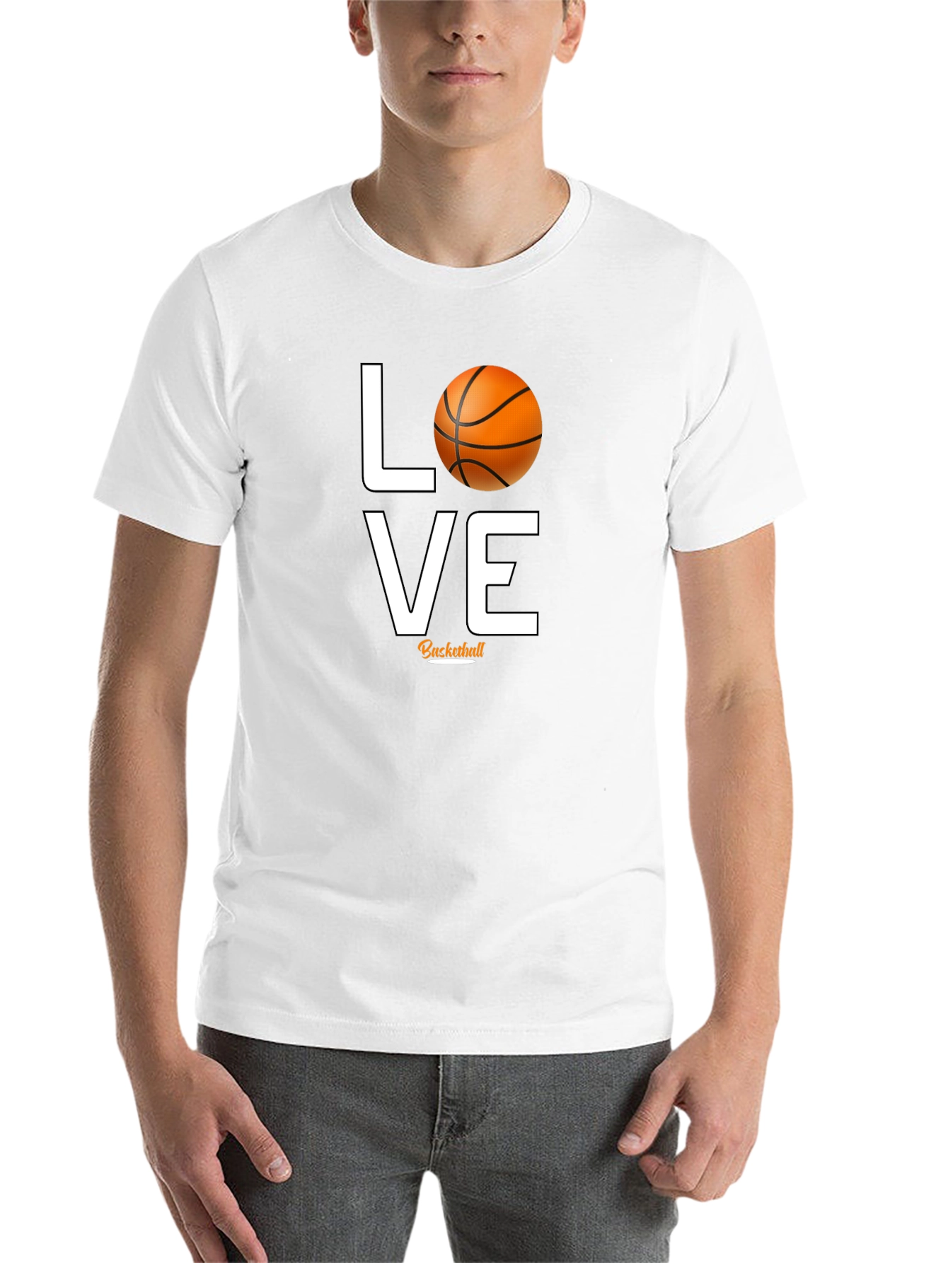 Black Love Basketball Graphic Tee - Black Cotton T-Shirt view 14