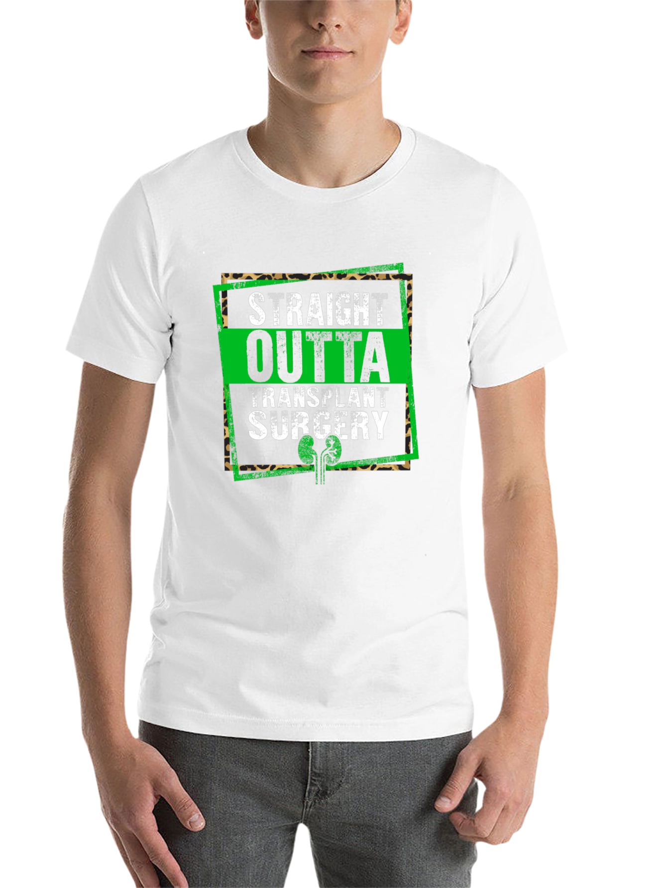 Black Straight Outta Transplant Surgery Graphic Tee view 14