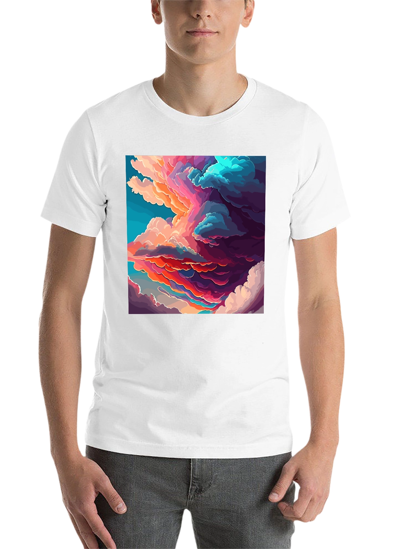 Black Cloudscape Graphic Black T-Shirt view 14